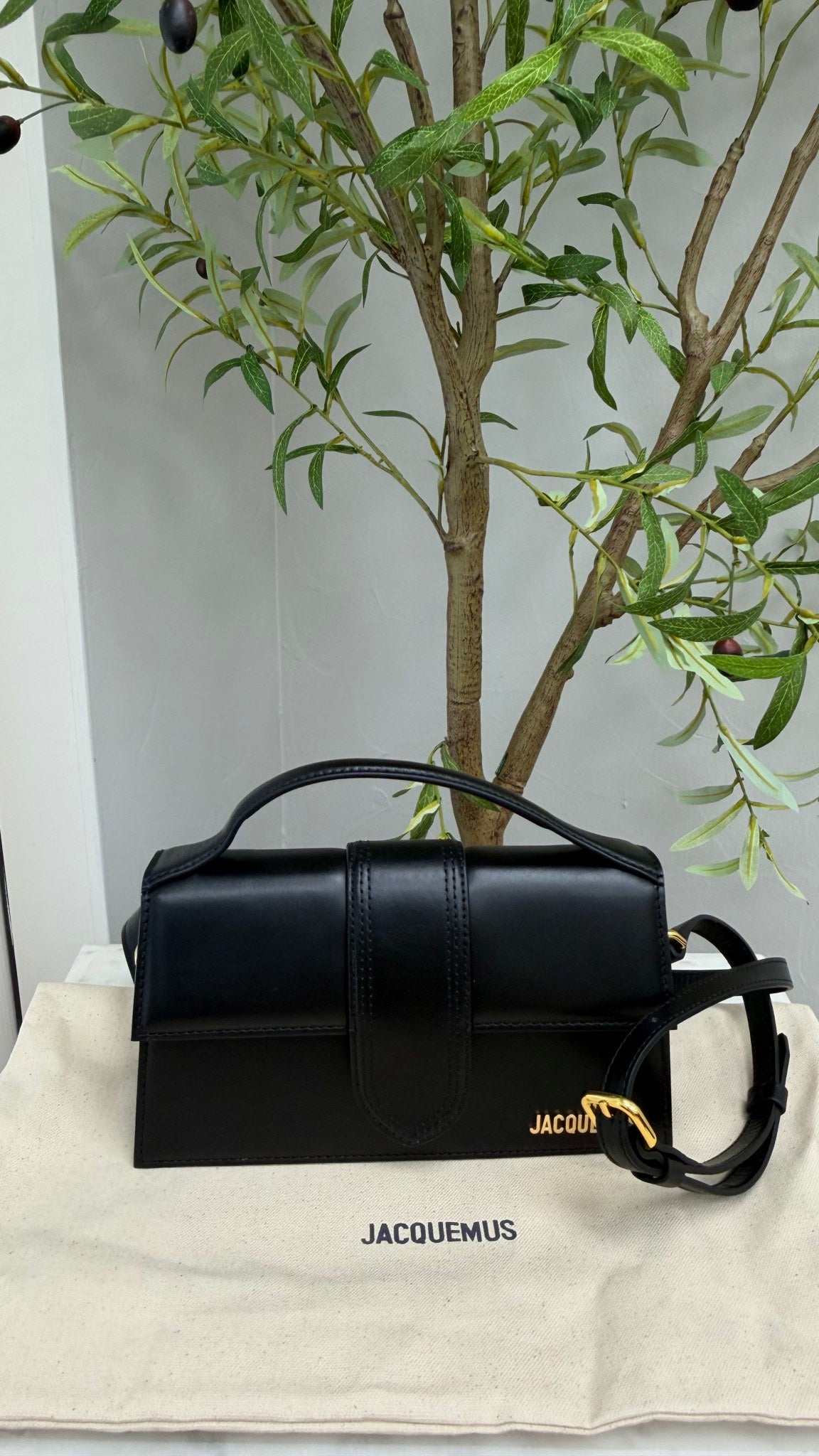 BRAND NEW - Jacquemus Black Leather Le Grand Bambino Handbag 2Way Handbag