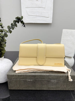 BRAND NEW - Jacquemus Creme Leather Le Bambino Long Shoulder Bag