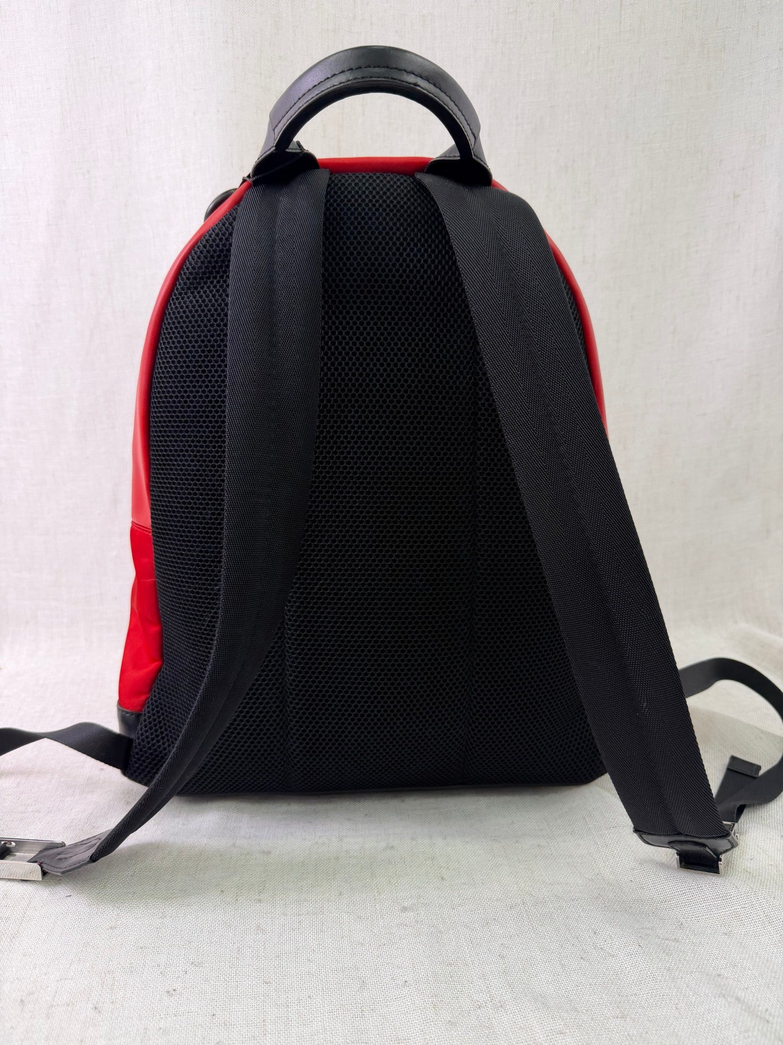 Fendi Red Nylon Monster Eyes Backpack