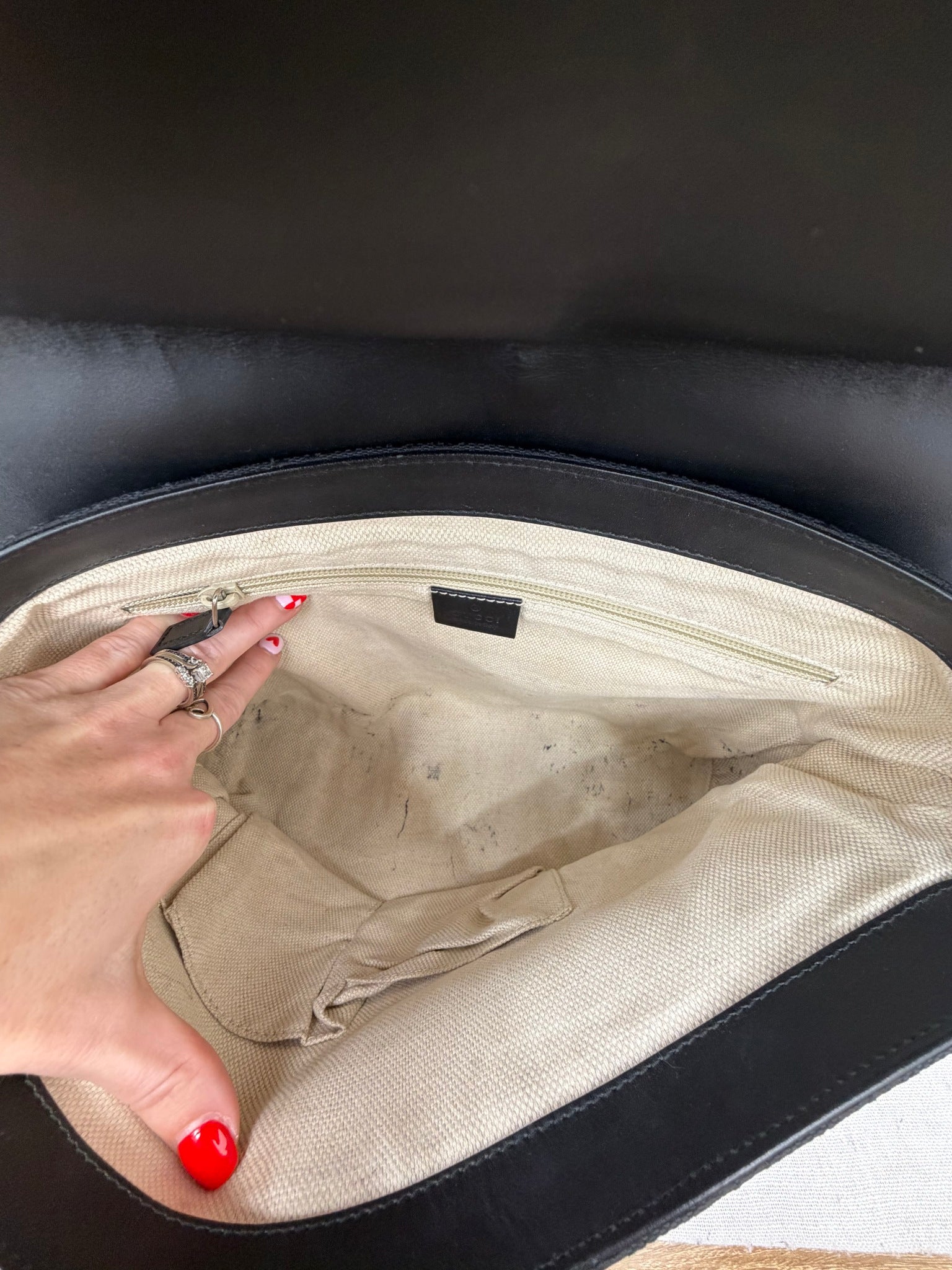 Gucci Black Canvas And Leather Web Messenger Bag