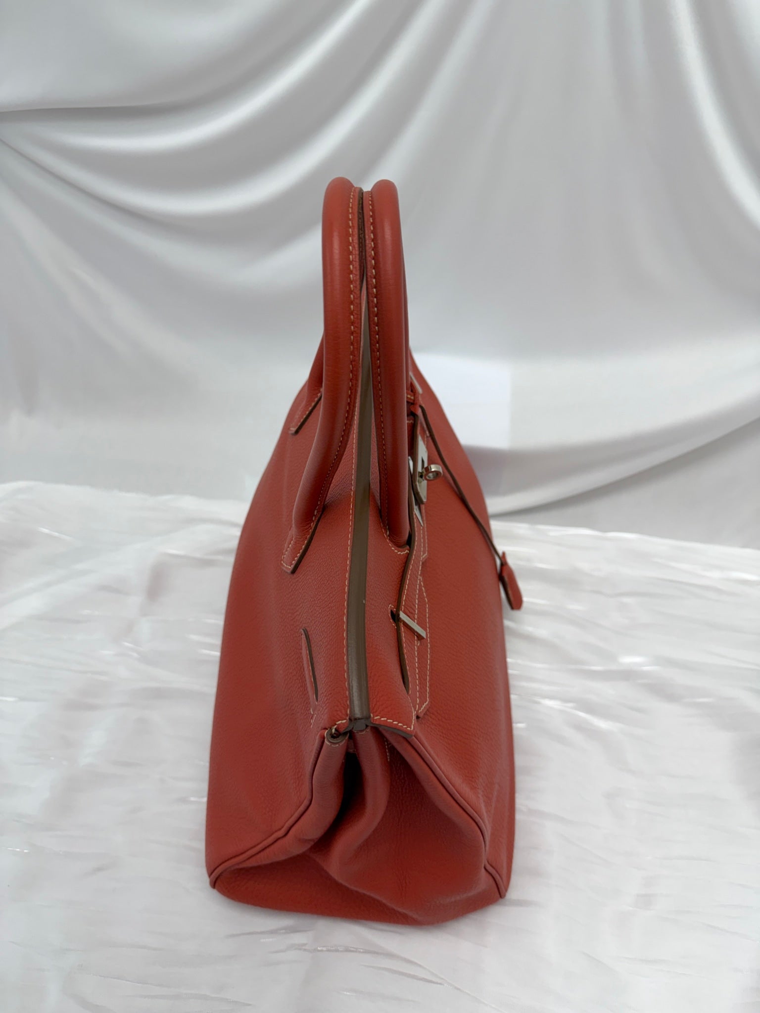 Hermes Sanguine Vache Clemence Leather Birkin 35