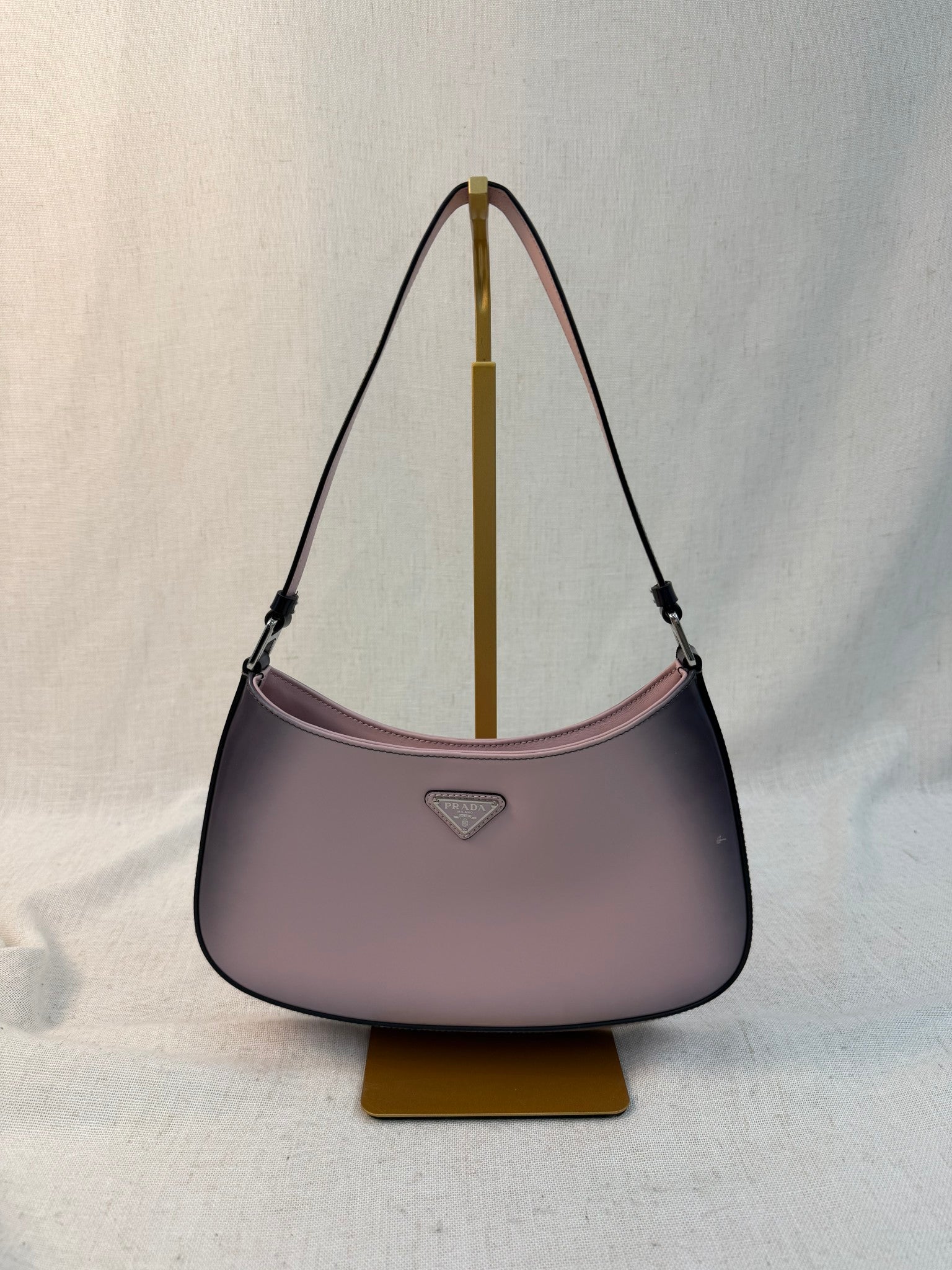 Prada Pink Ombre Patent Leather Cleo Shoulder Bag