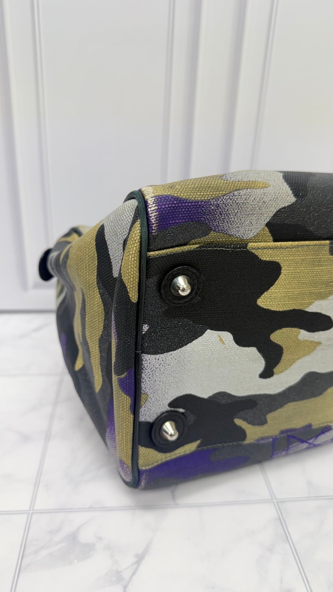 Christian Dior Multicolor Camouflage Canvas Boston Bag 