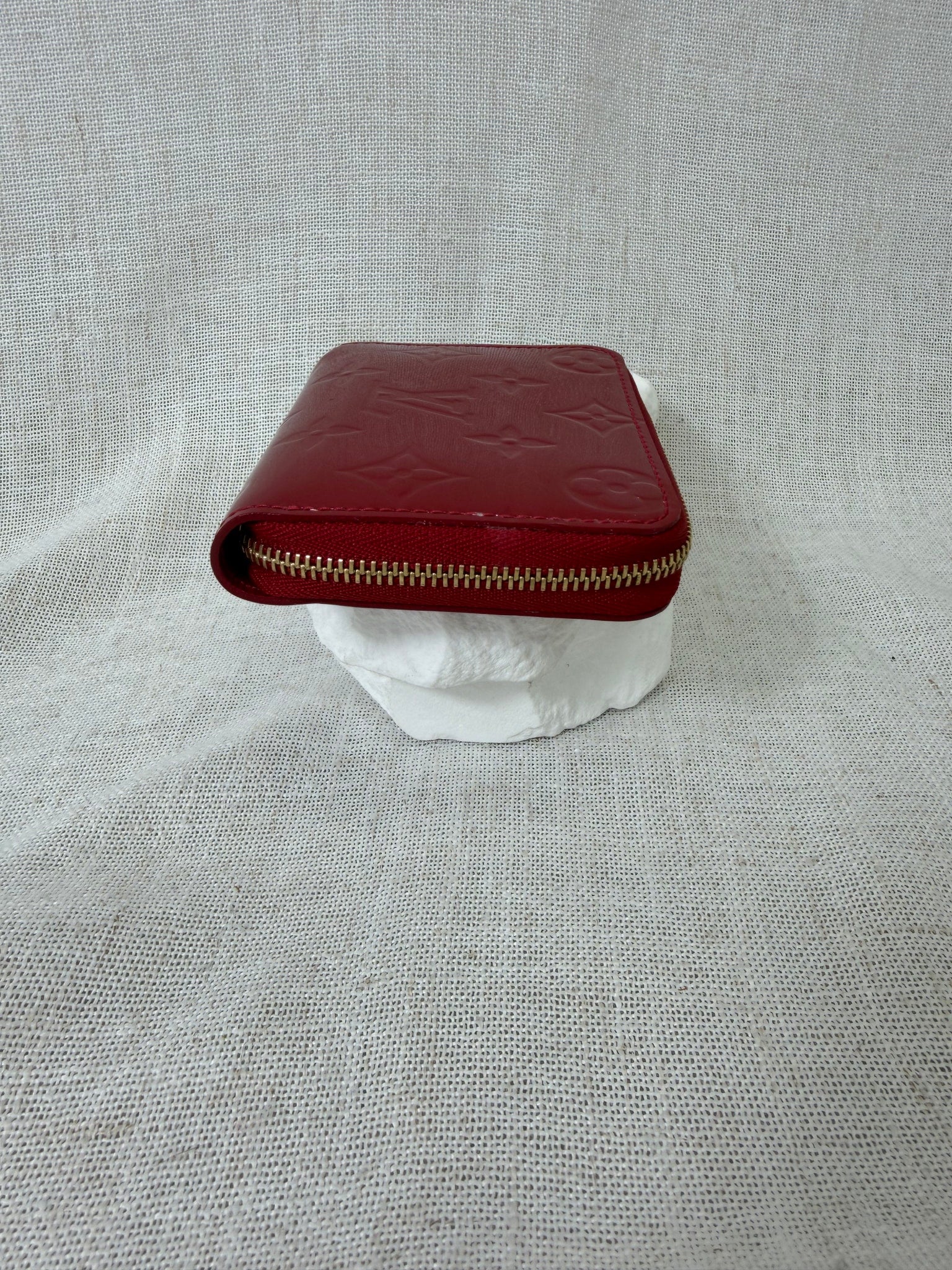 Louis Vuitton Red Vernis Leather Compact Zippy Wallet 