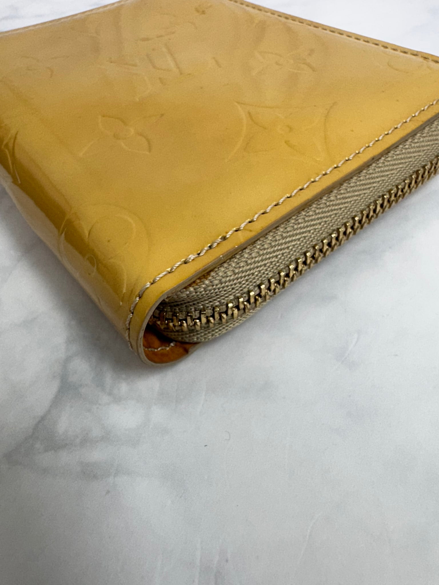 Louis Vuitton Yellow Monogram Vernis Zippy Coin Purse