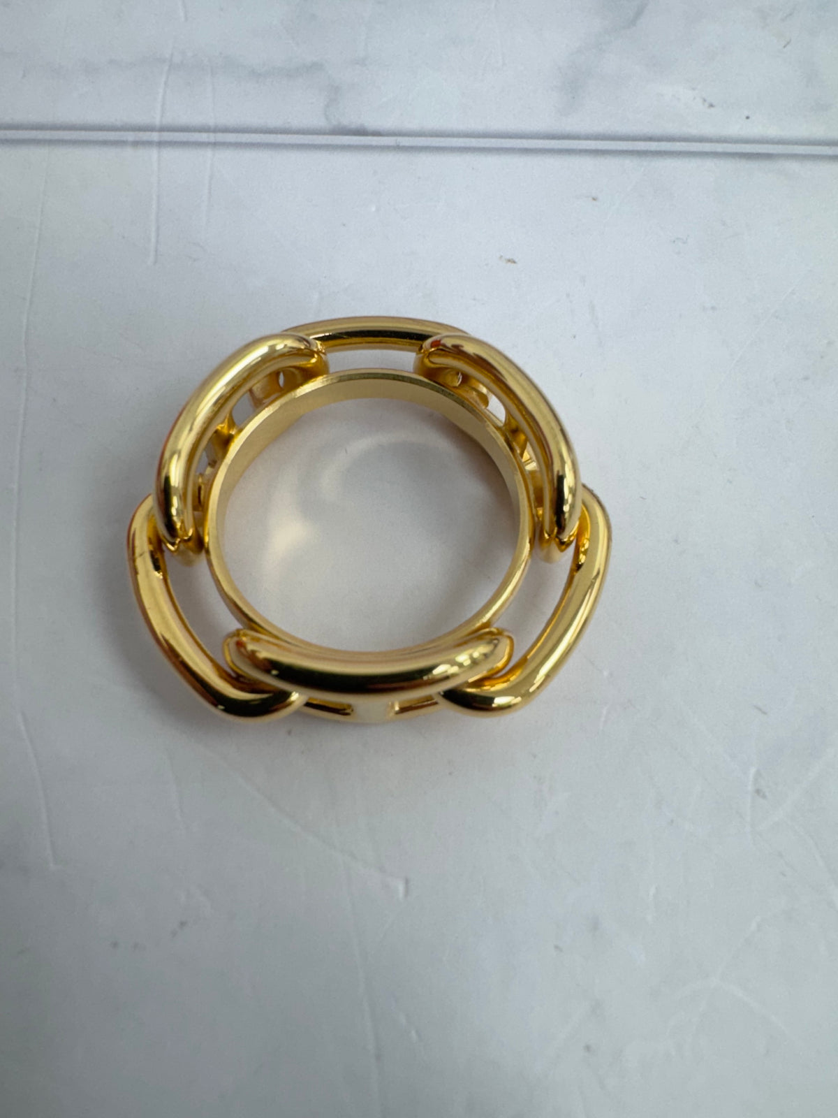 LIKE NEW - Hermes Gold Tone Regate Scarf Ring