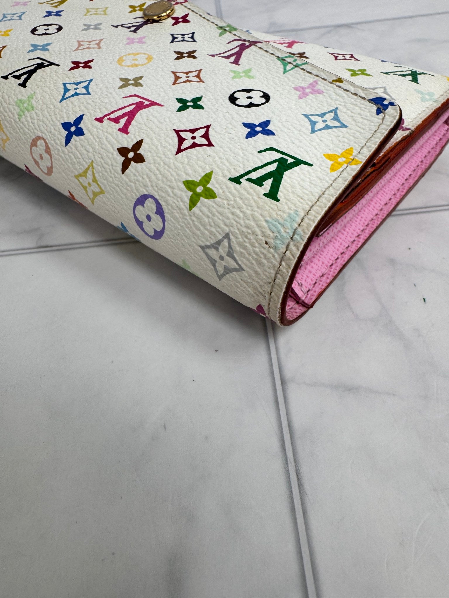 Louis Vuitton White Monogram Multicolor Sarah Long Wallet