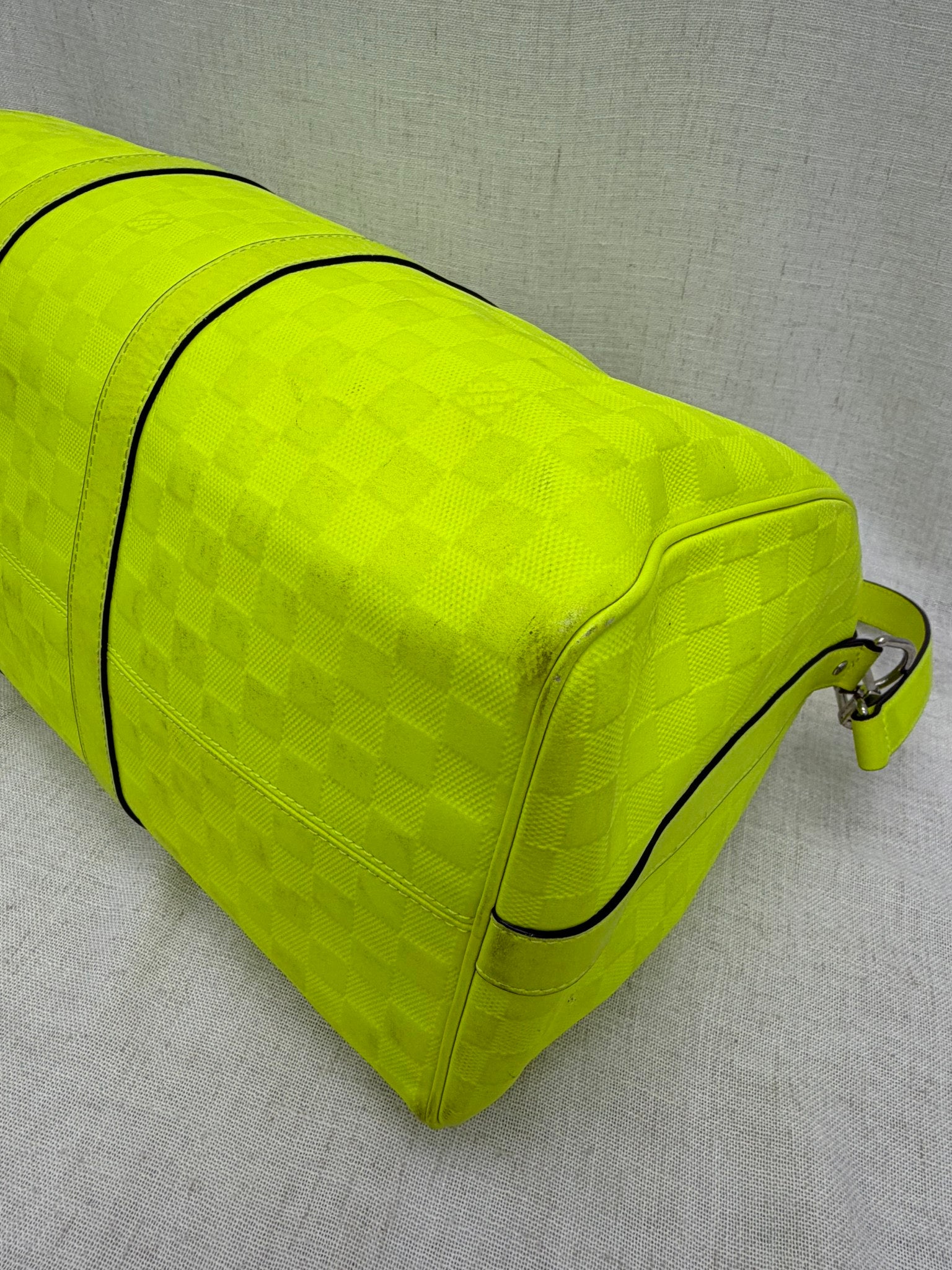 Louis Vuitton Yellow Damier Infini Keepall Bandouliere 45 Bag 