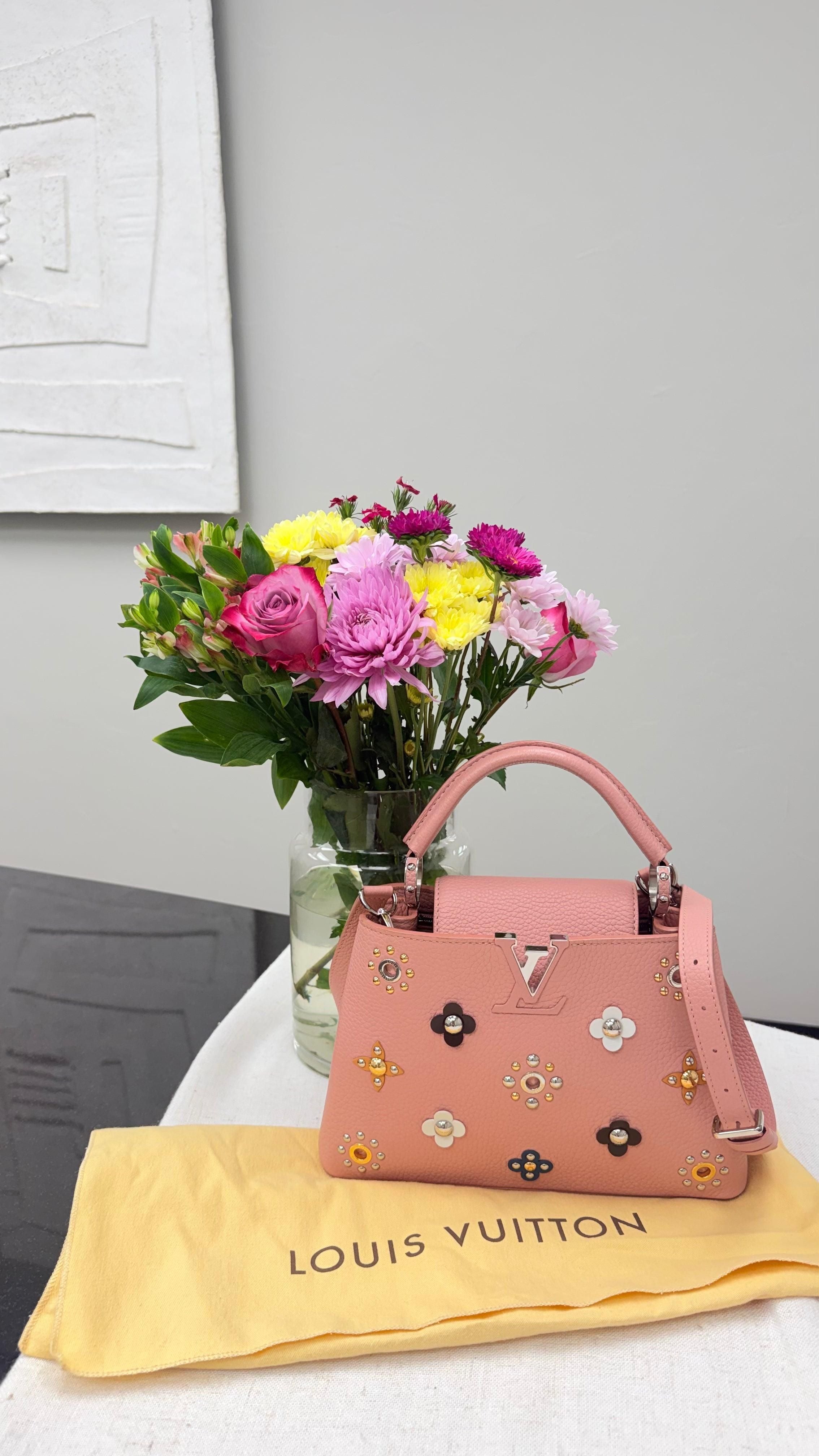*DONS DROP* Louis Vuitton Pink Taurillon Mechanical Flowers Capucines BB Bag