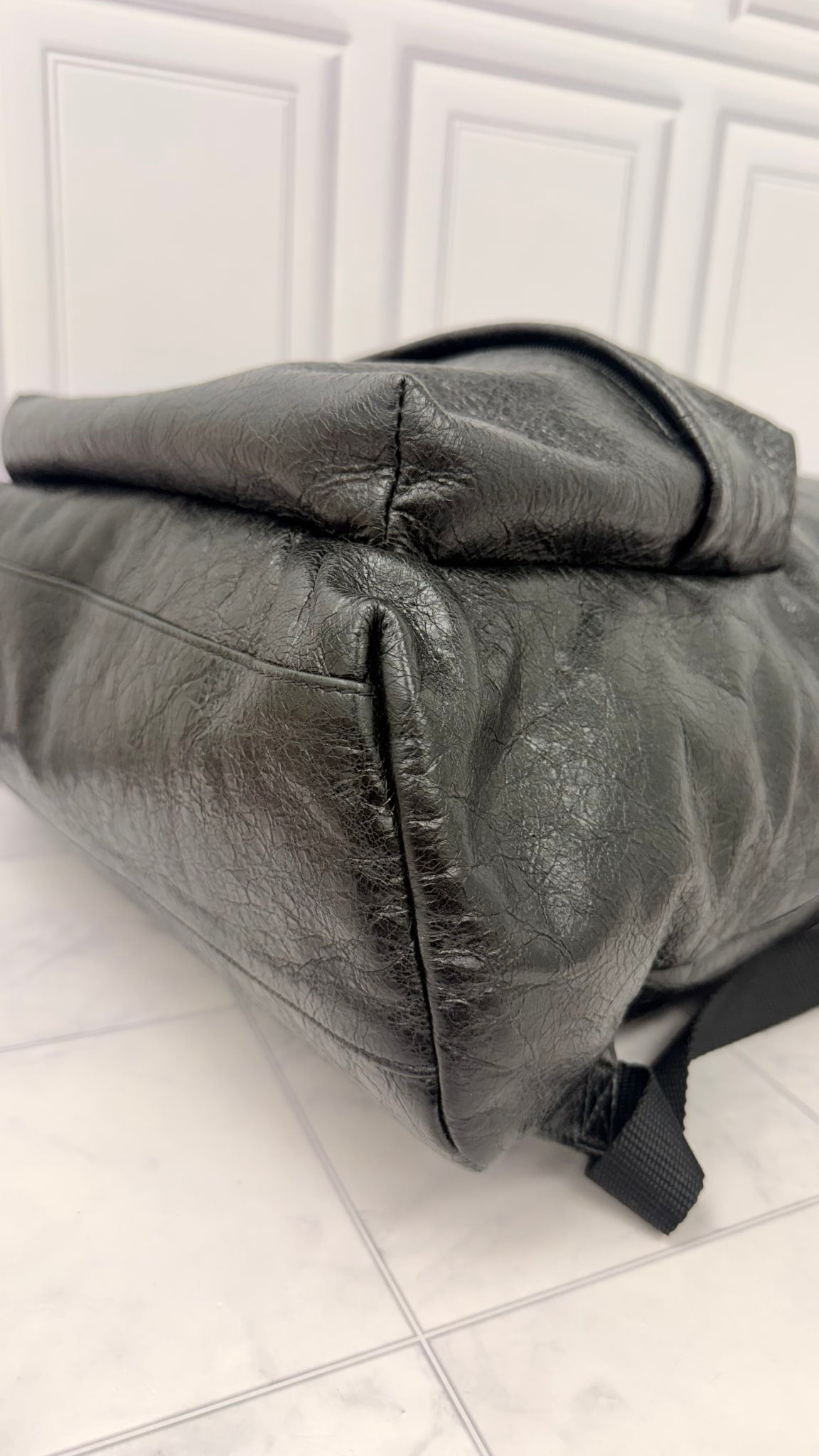 LIKE NEW - Balenciaga x Lamborghini Black Textured Leather Backpack