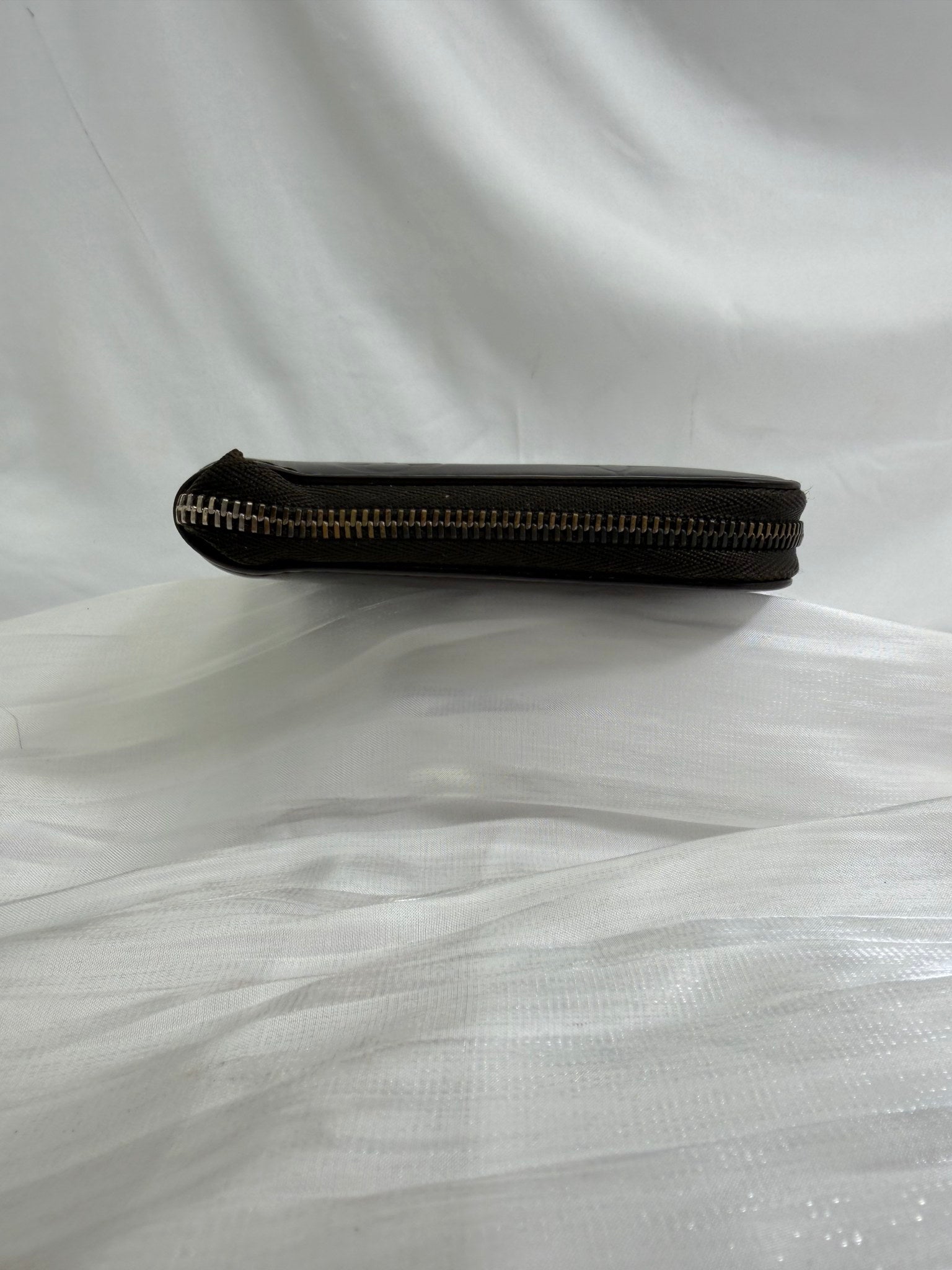 Louis Vuitton Dark Brown Matte Vernis Zippy Compact Wallet  