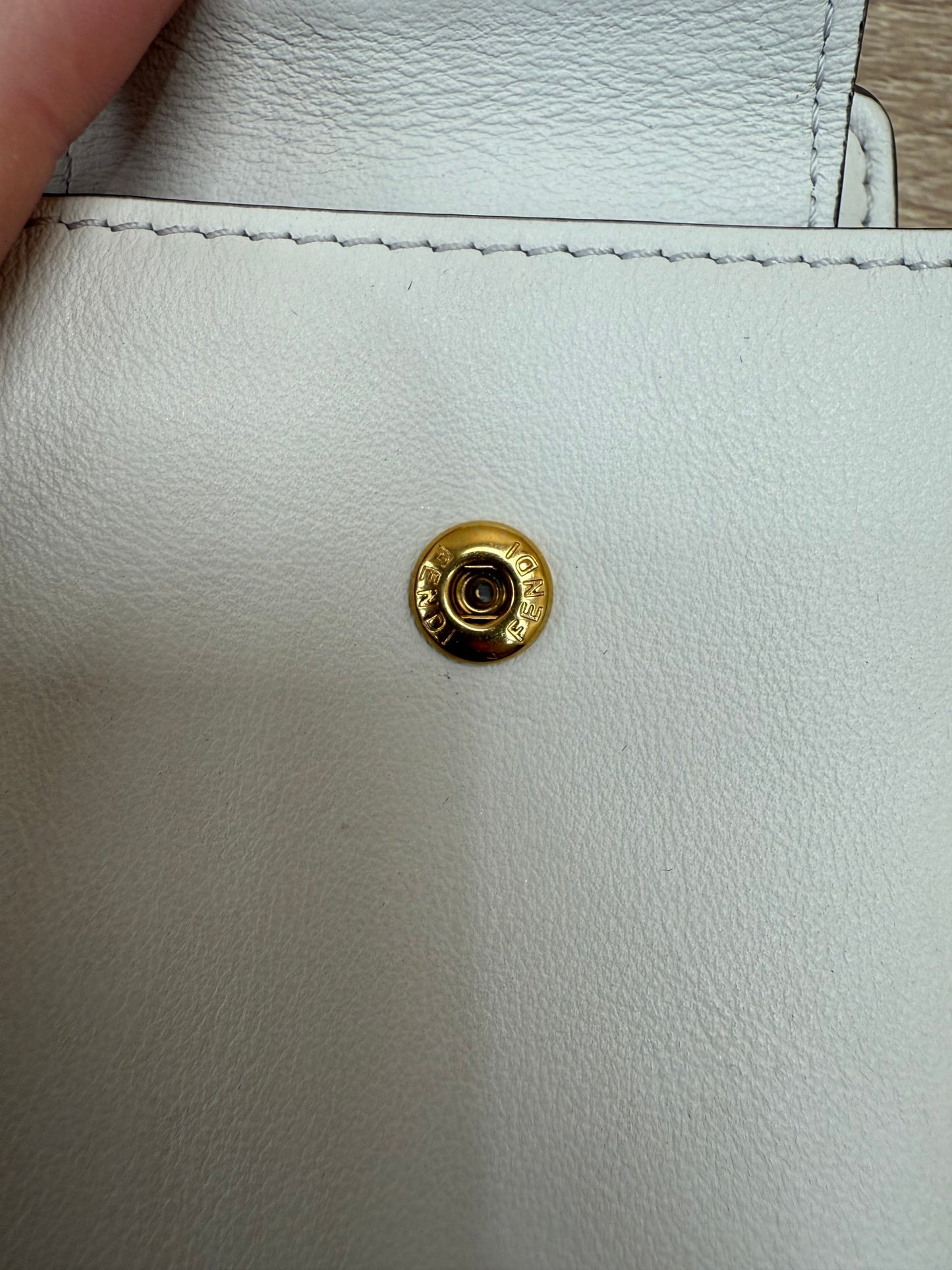 Fendi Ivory Leather Bustine Century Crossbody 