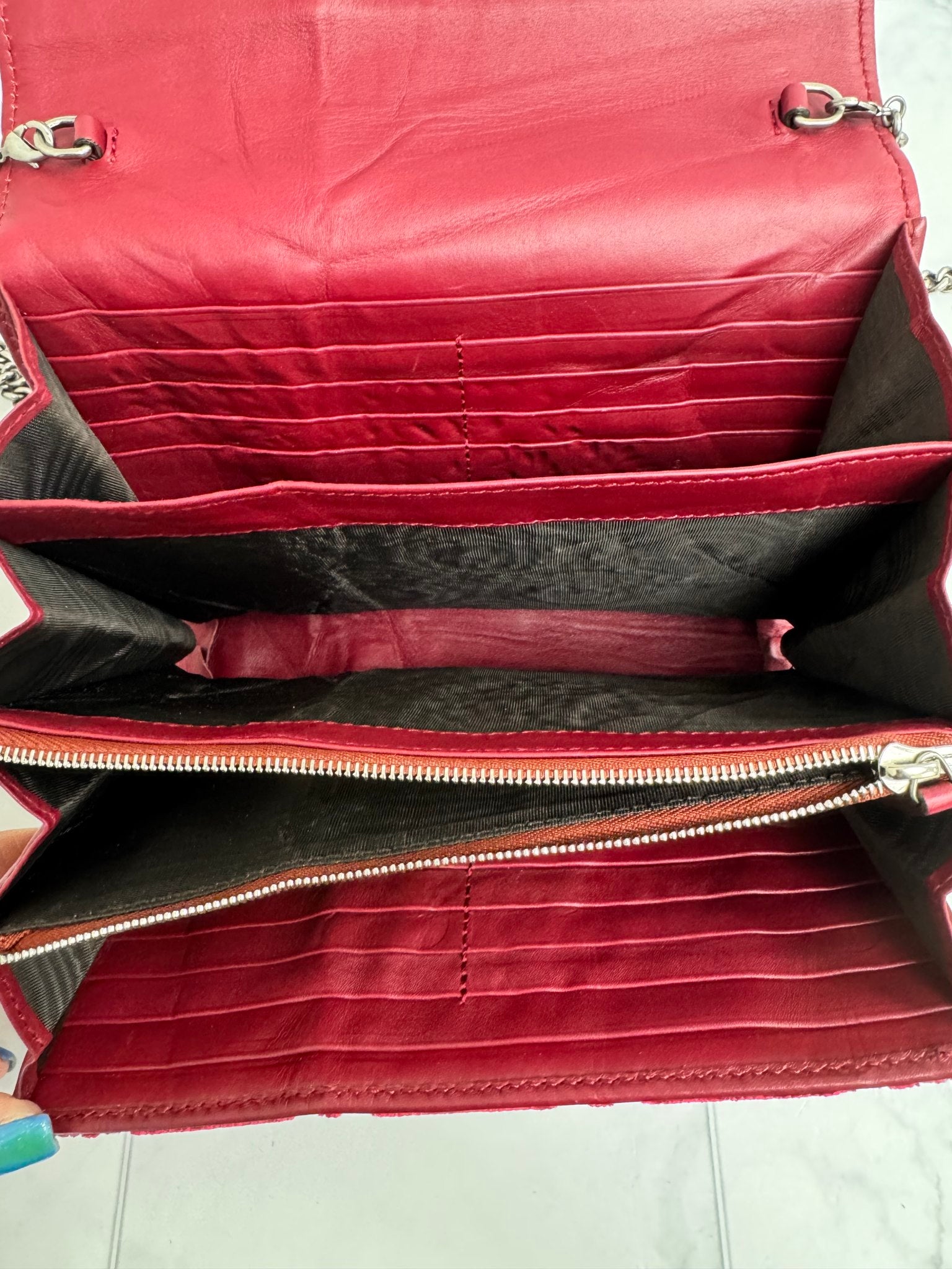 Gucci Red Velvet Dionysus Super Mini Wallet On A Chain