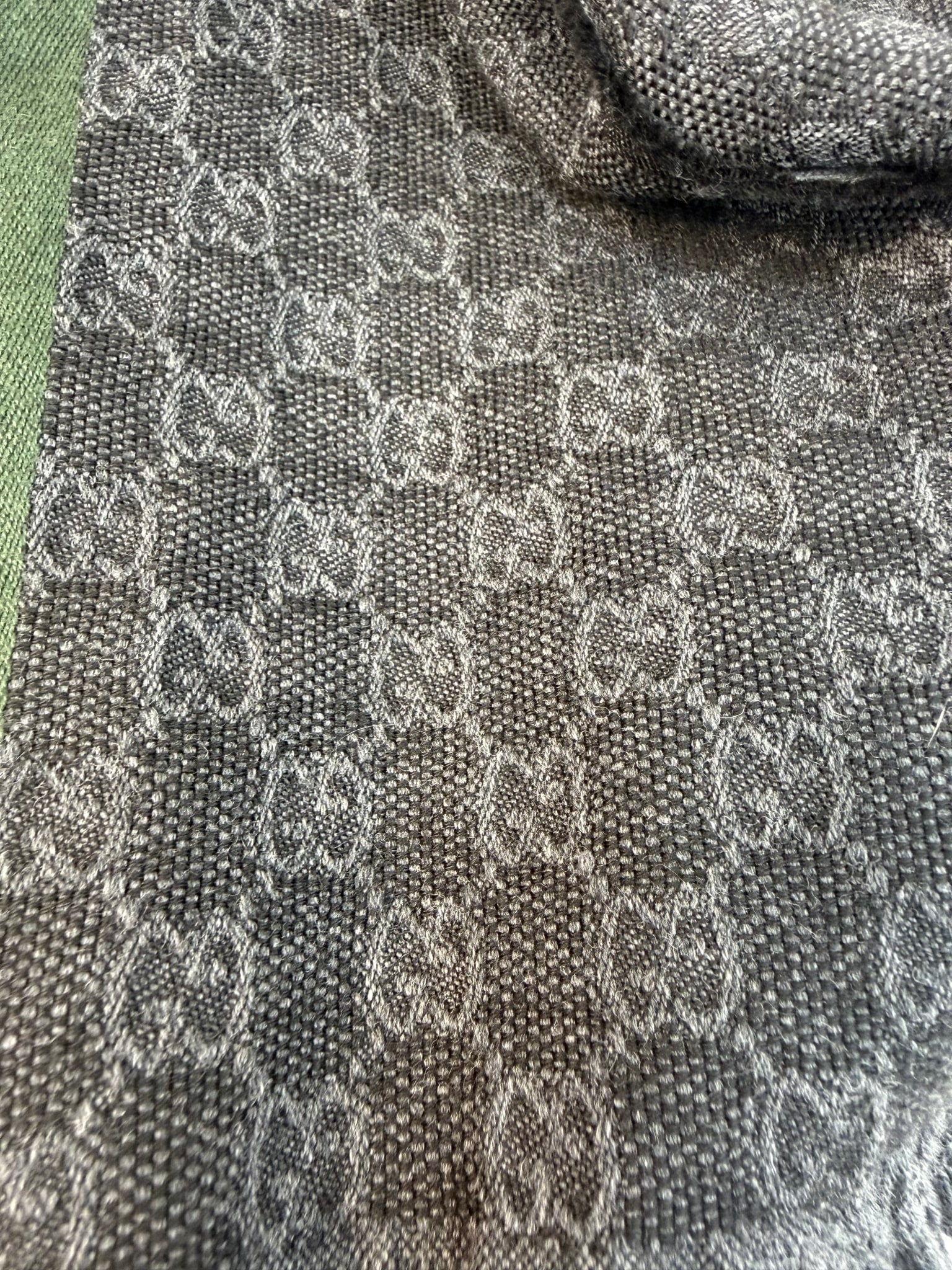 Gucci Black GG Motif Scarf With Web