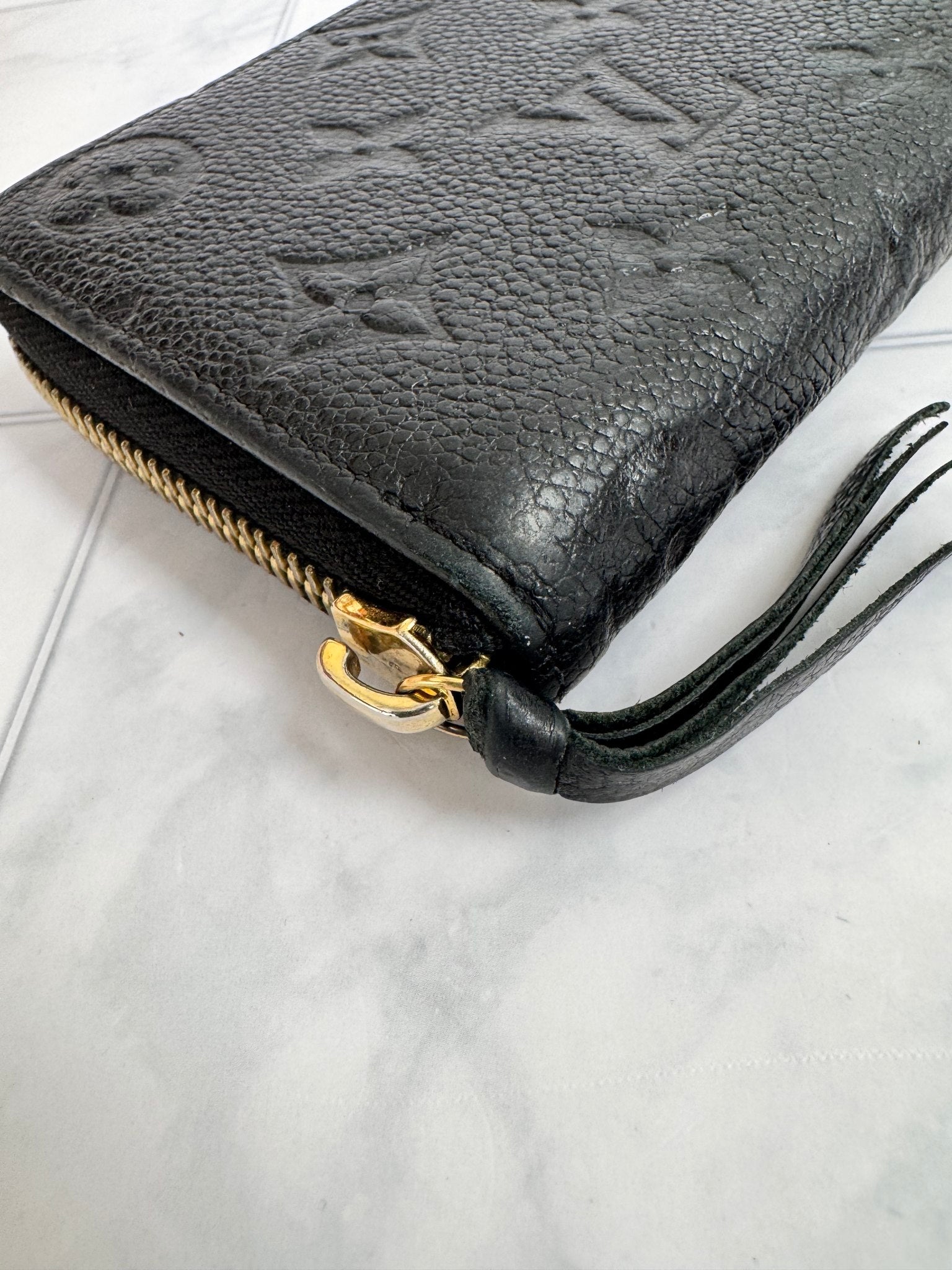 Louis Vuitton Black Empreinte Monogram Clemence Long Zippy Wallet