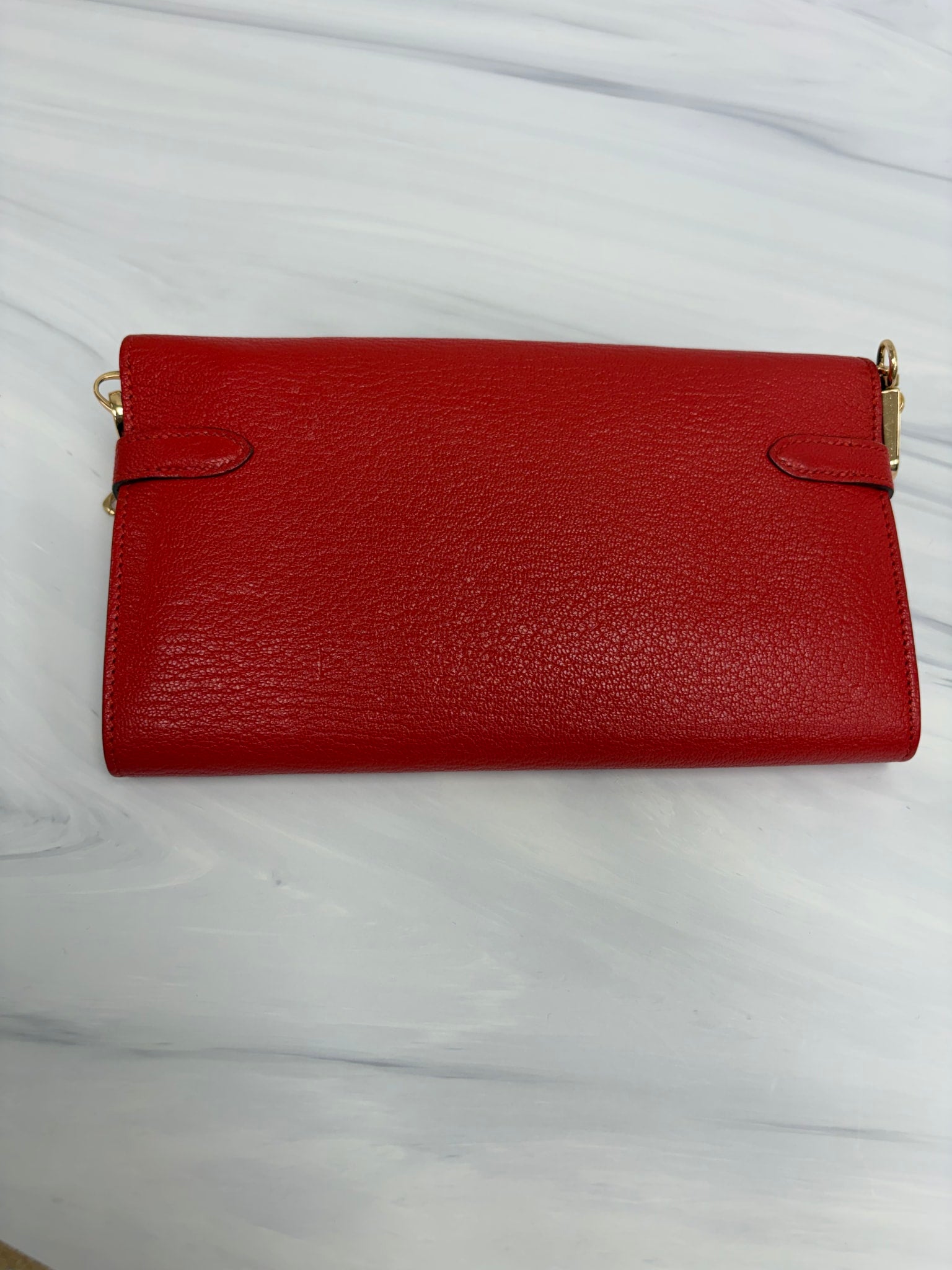 Hermes Red Goat skin Kelly To Go Wallet