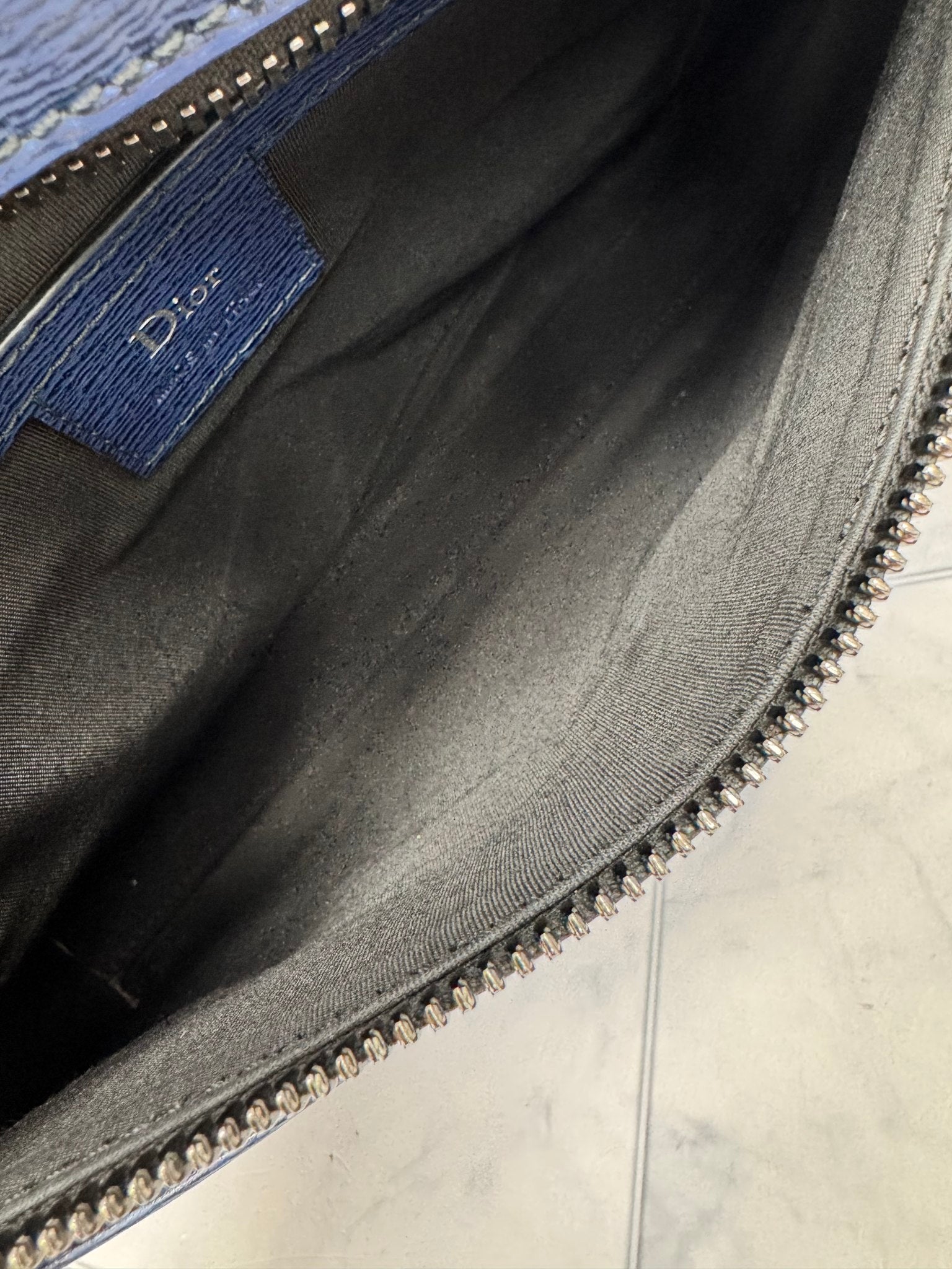 Christian Dior Blue Epi Bee Clutch