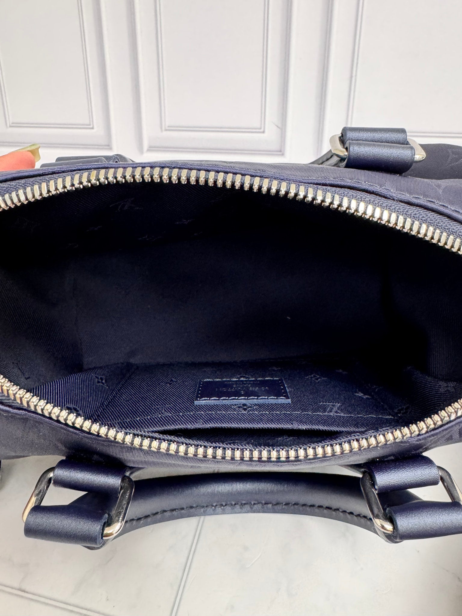 Louis Vuitton Blue Monogram Nylon Speedy Bandouliere 20 