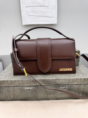 BRAND NEW - Jacquemus Brown Leather Le Grand Bambino Handbag 2Way Handbag