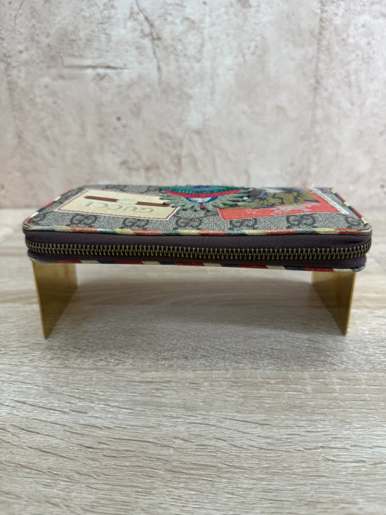 Gucci GG Supreme Courrier Embroidered UFO Zippy Long Wallet 