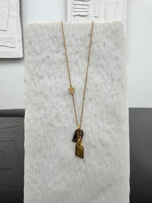 Louis Vuitton Two Tone Nanogram Name Tag Necklace