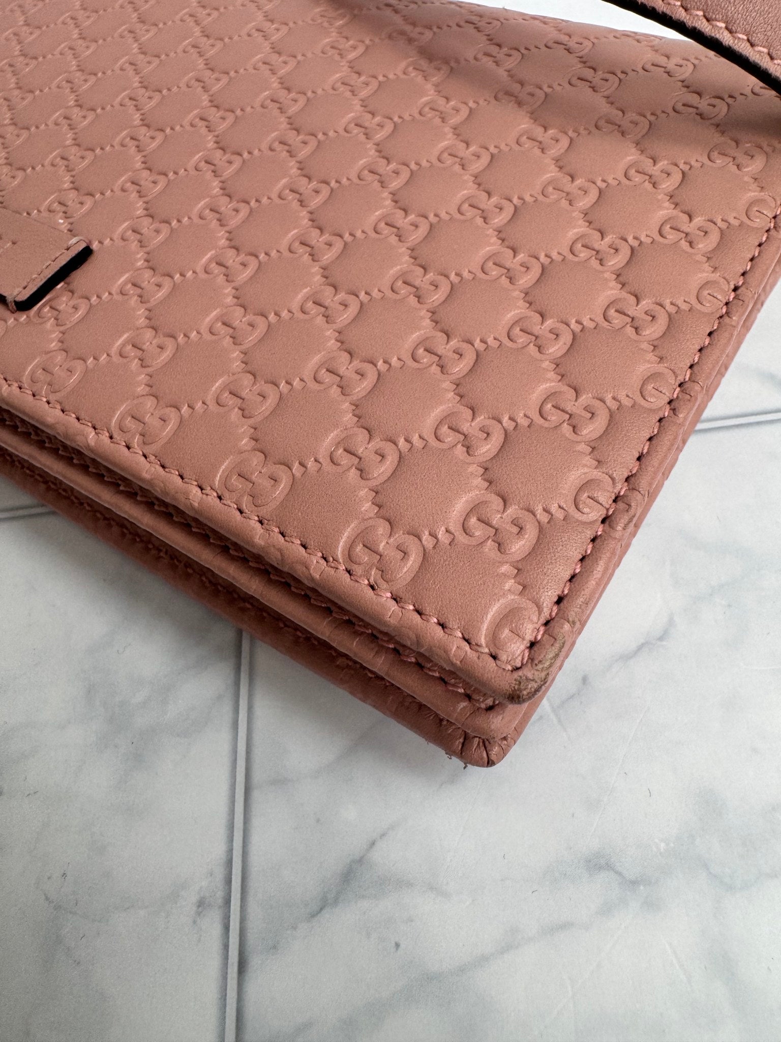 Gucci Pink Micro Guccissima Leather Crossbody Bag