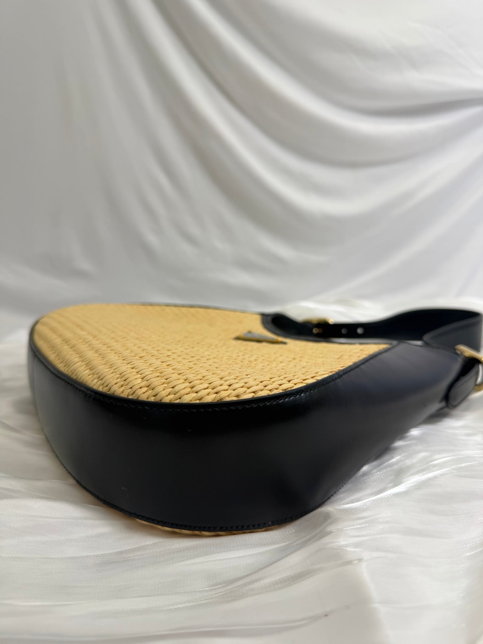 BRAND NEW Prada Woven Leather Trim Cleo Bag