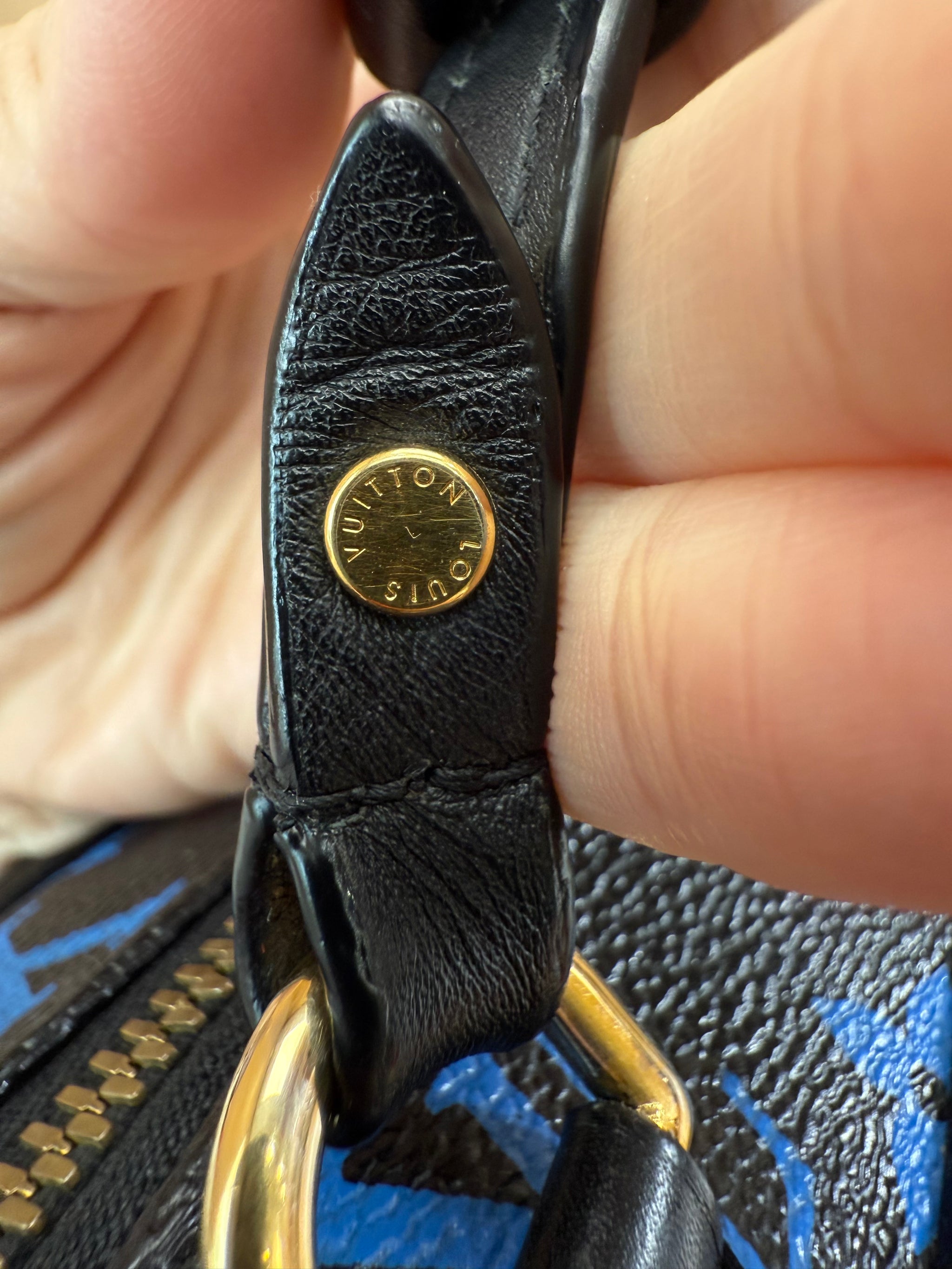 Louis Vuitton Monogram Black x Blue Speedy Amazon PM