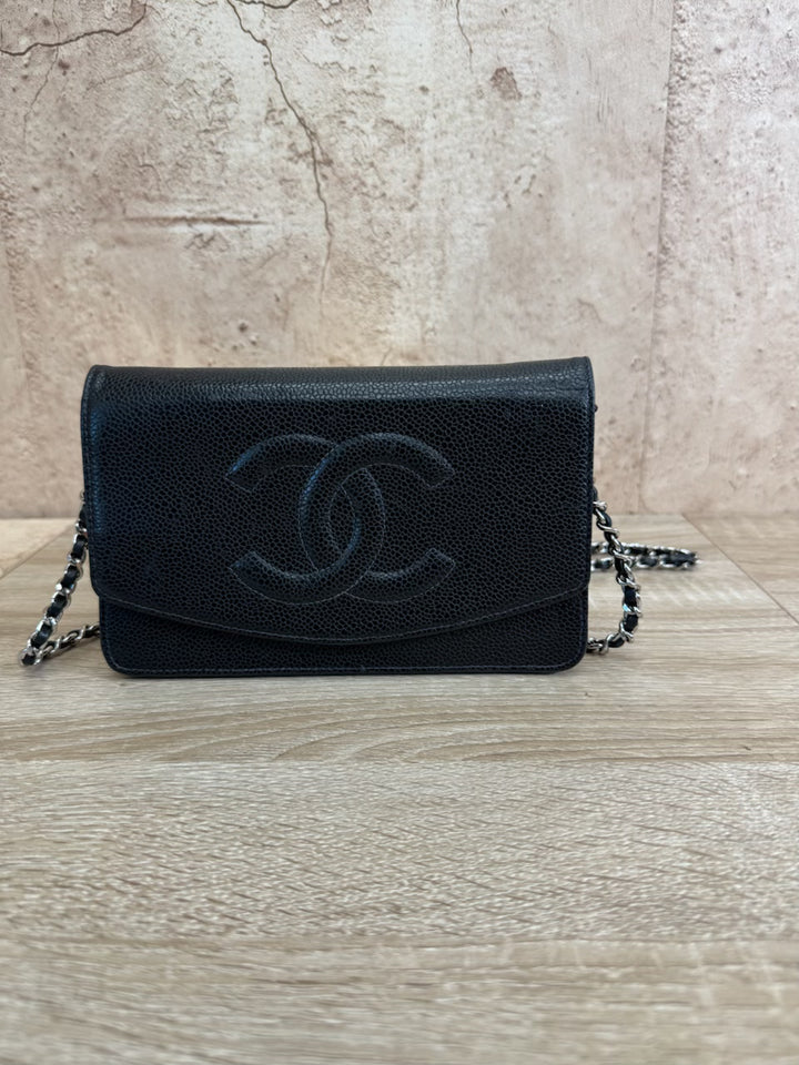 Chanel Black Caviar Timeless Wallet On Chain