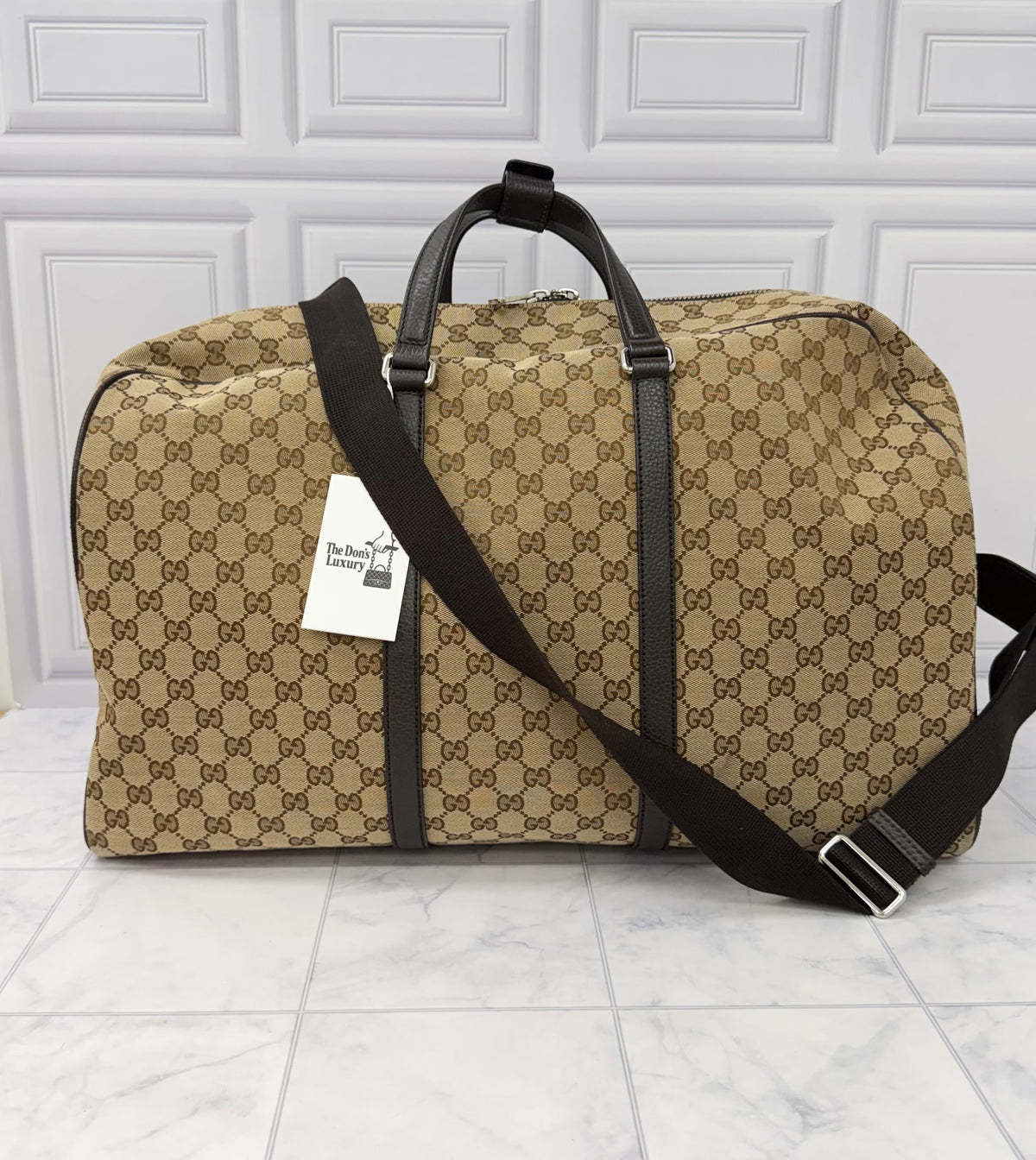 Gucci Brown GG Canvas Duffle Bag 