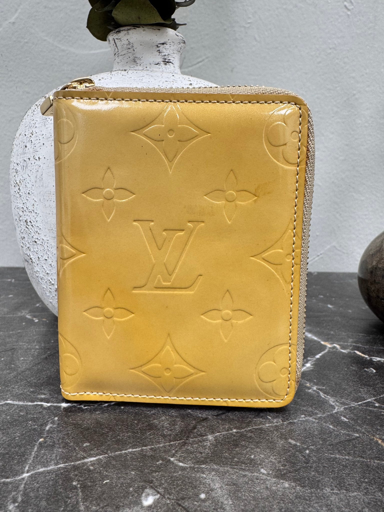 Louis Vuitton Yellow Monogram Vernis Zippy Coin Purse