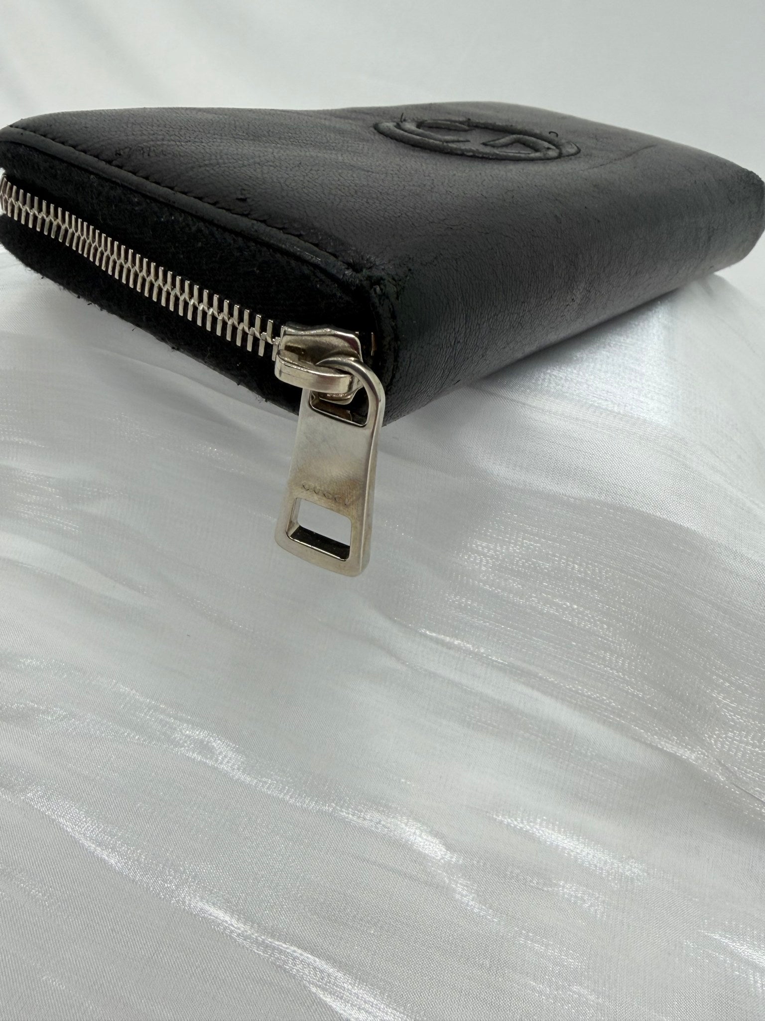 Gucci Black Leather Soho Zippy Wallet