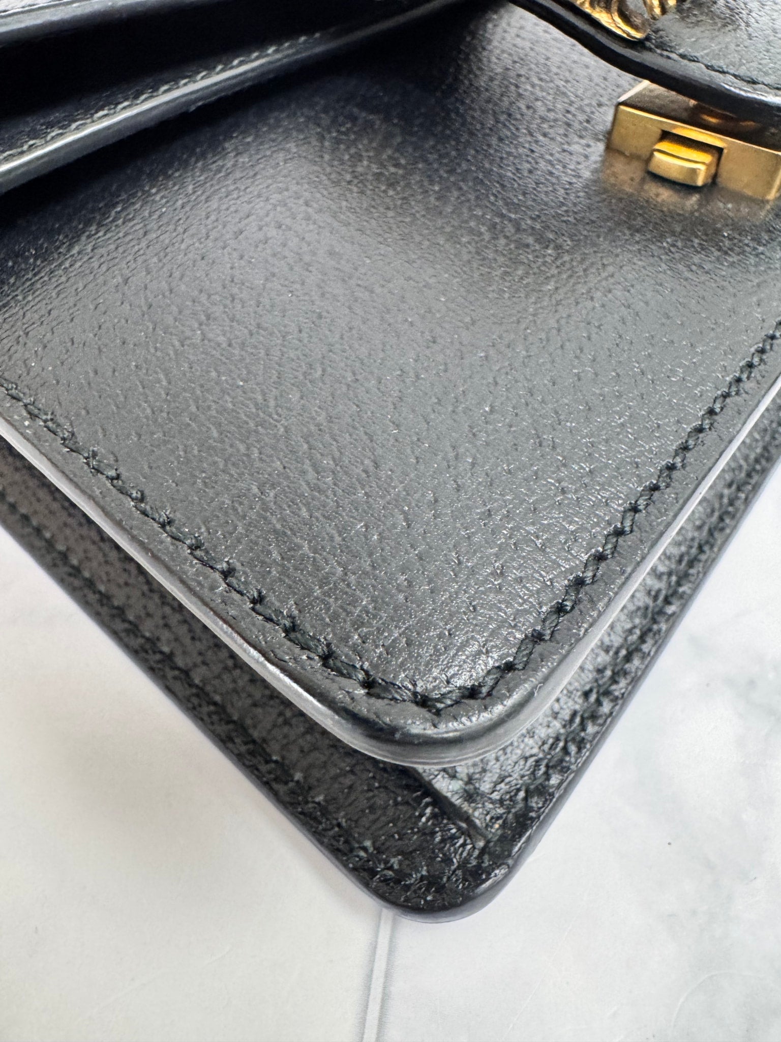 Gucci Black Leather Web Dionysus Mini Shoulder Bag