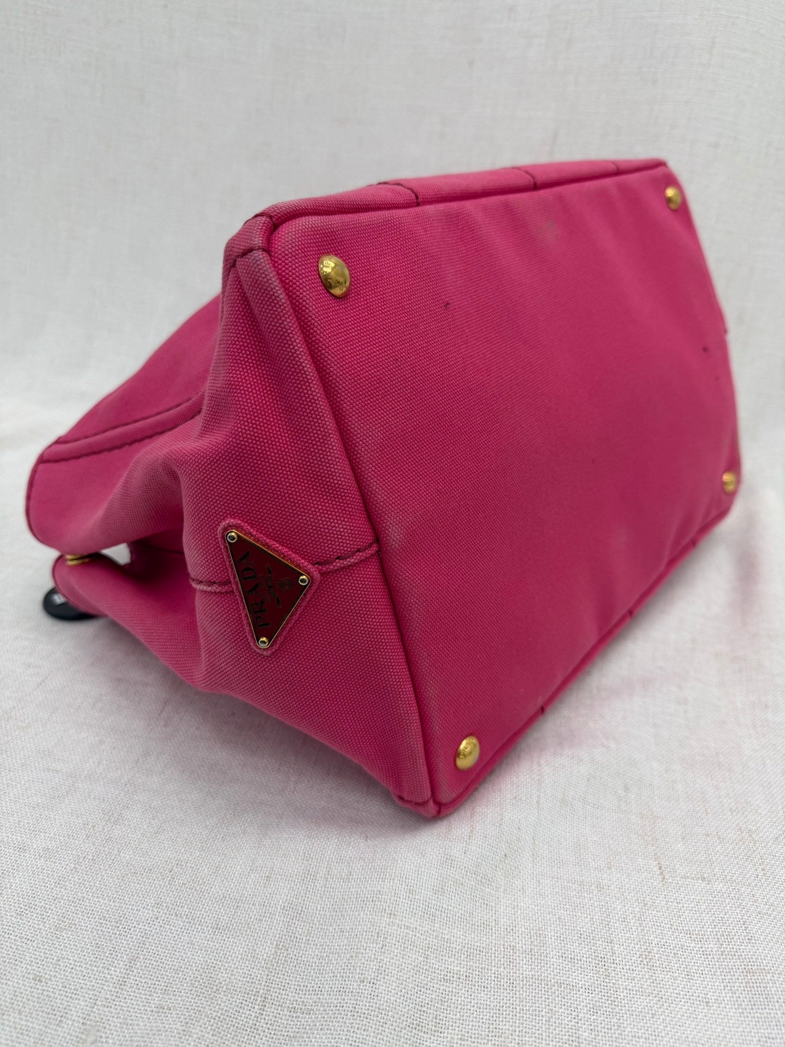Prada Pink Canvas Large Canapa 2way Bag