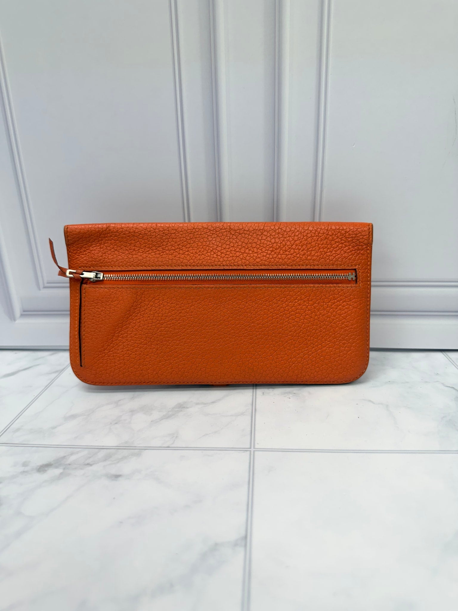 Hermes Orange Togo Leather Dogon Duo Wallet