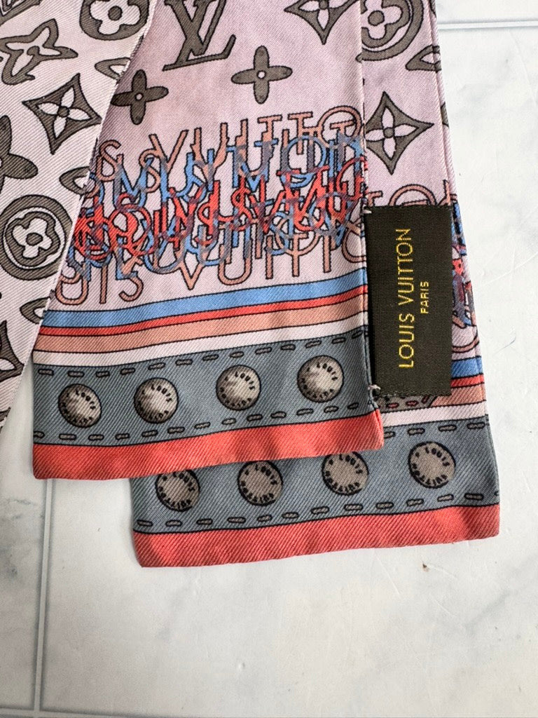  Louis Vuitton Light Pink Monogram Silk Bandeau 