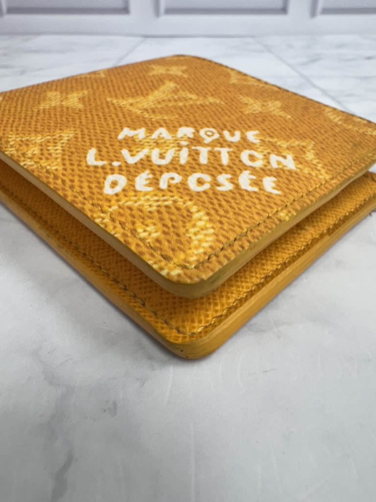 Louis Vuitton Yellow Monogram Heritage Coated Canvas Compact Wallet