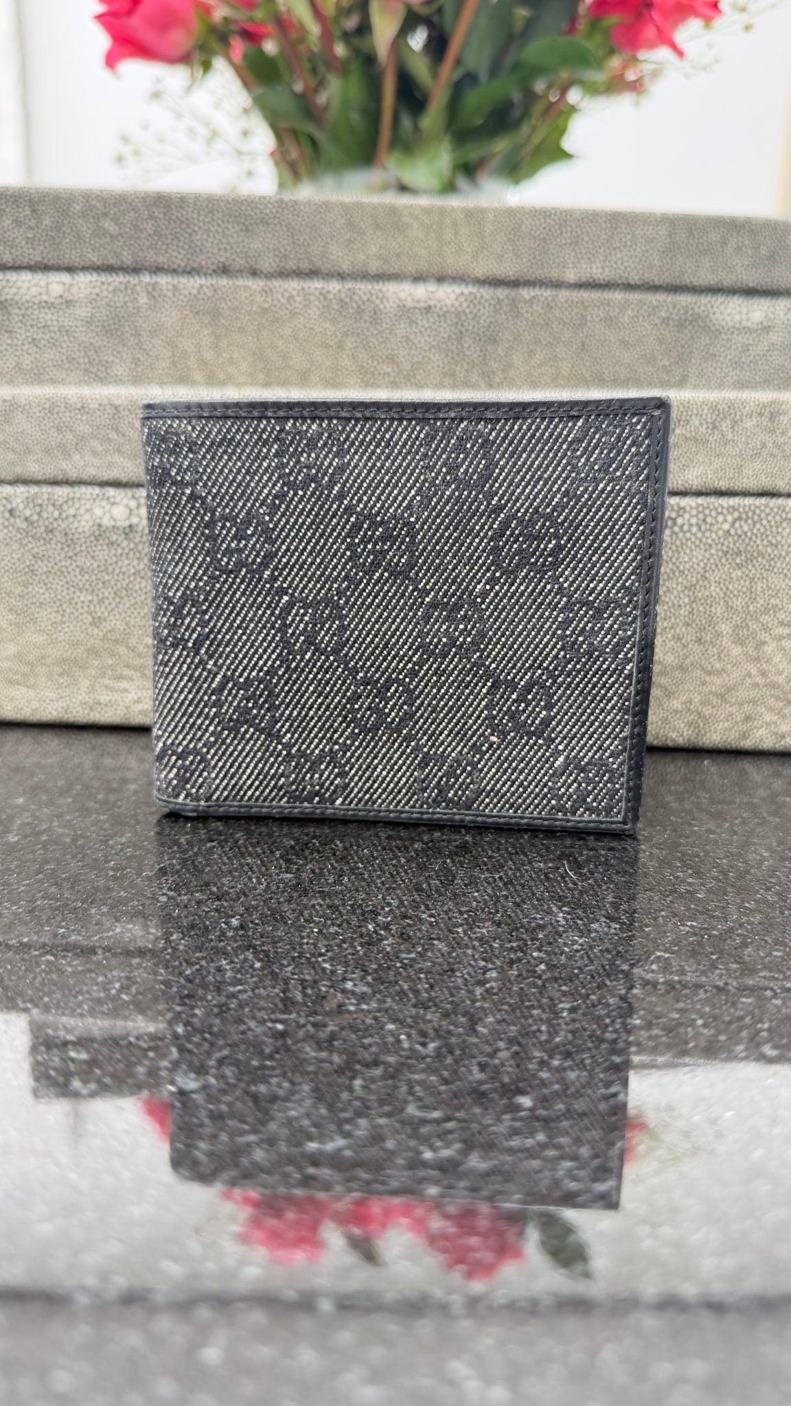 Gucci Black GG Canvas & Leather Bifold