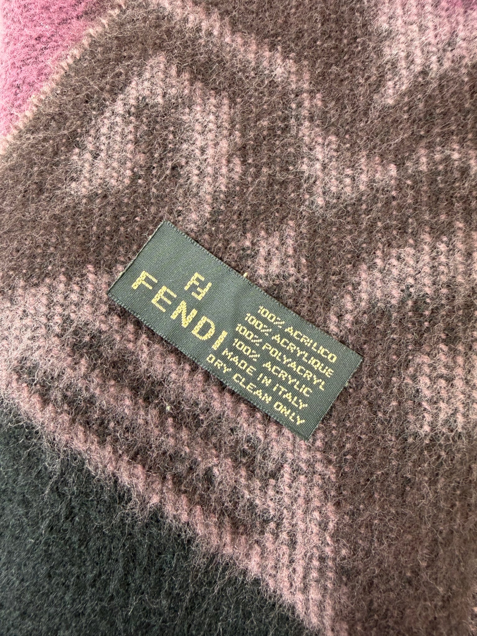 Fendi Purple Acrylic Scarf