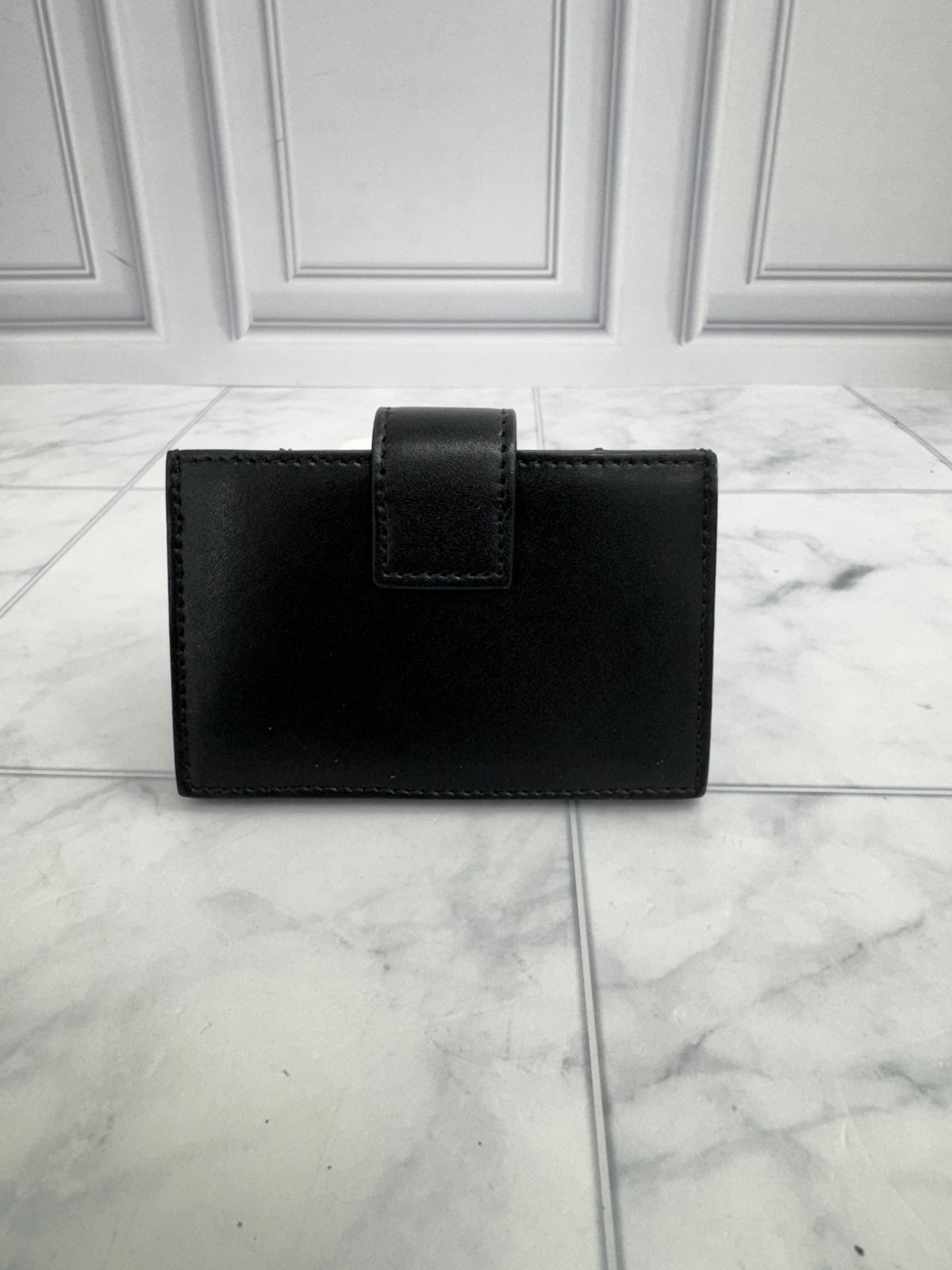 LIKE NEW - Fendi Black Leather F Is Fendi Gusseted Card Holder