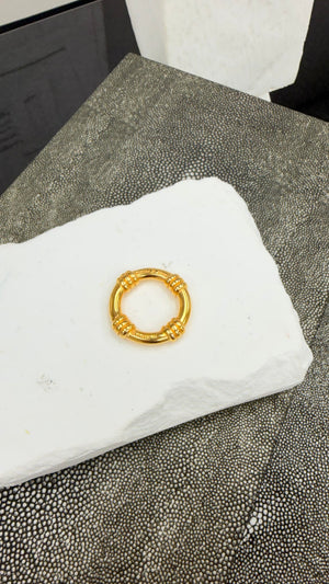 Hermes Gold Toned Bouet Scarf Ring