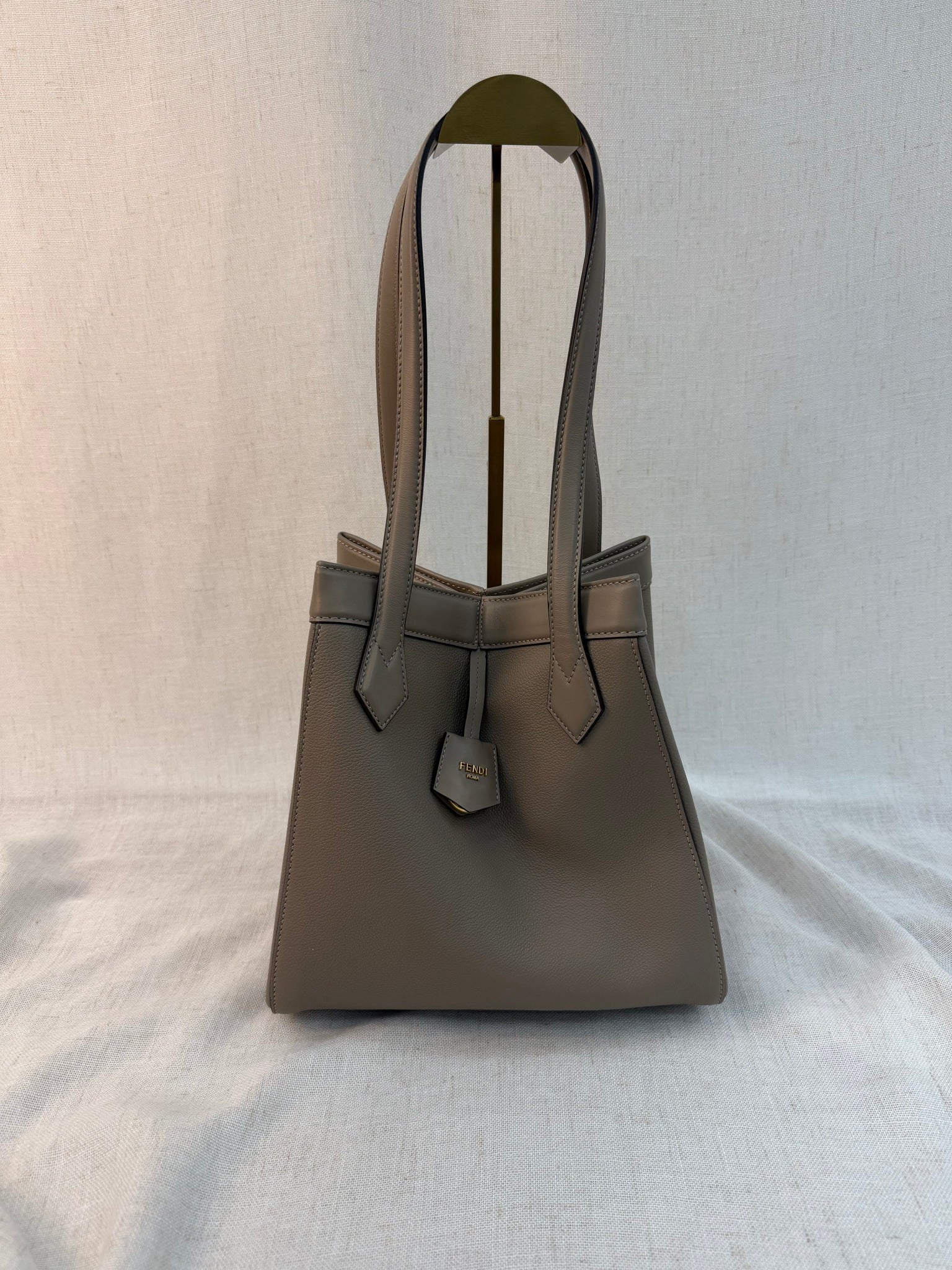 Fendi Taupe Leather Origami Medium Bag