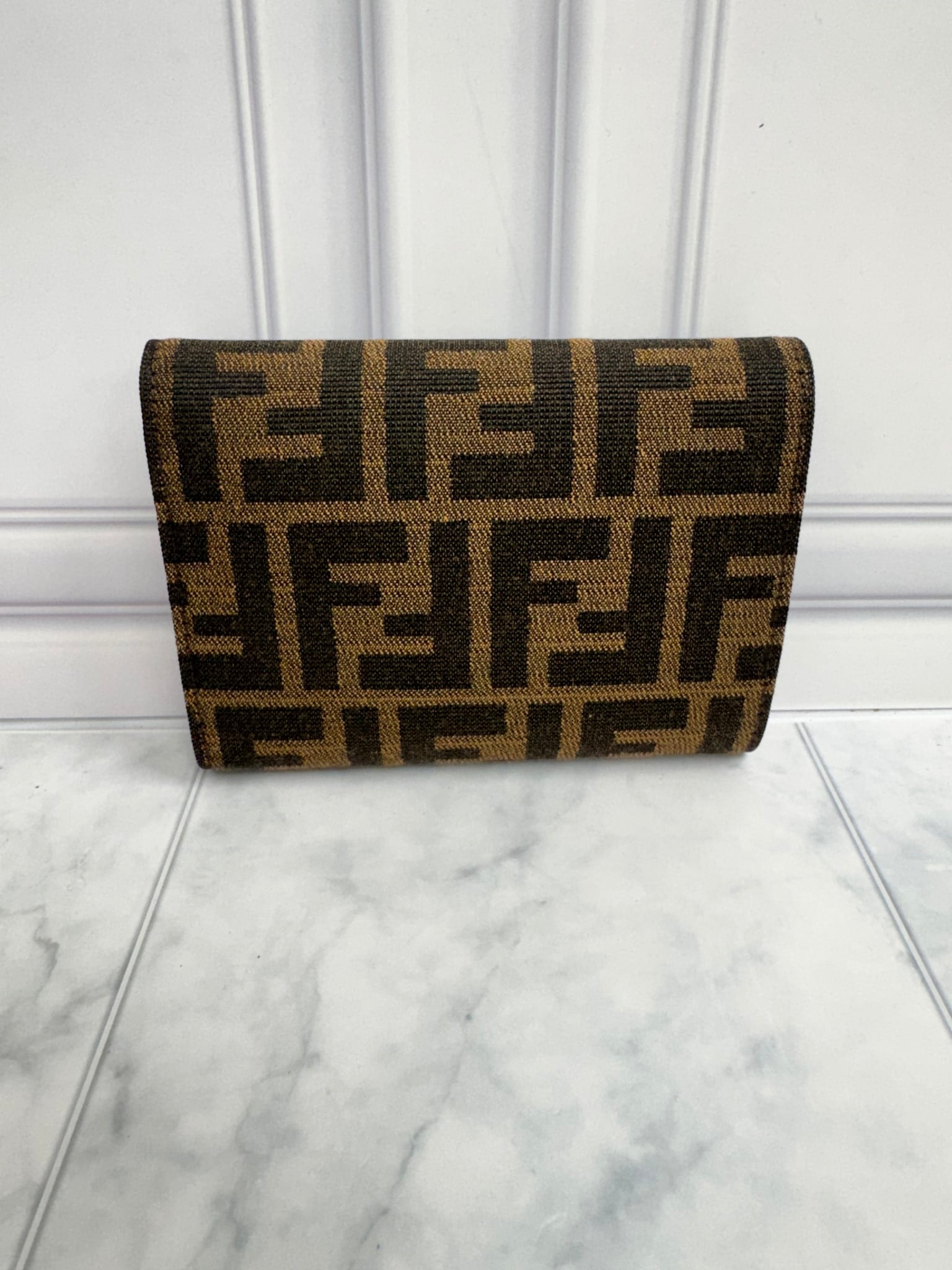 LIKE NEW - Fendi Brown And Black Zucca Canvas Wallet