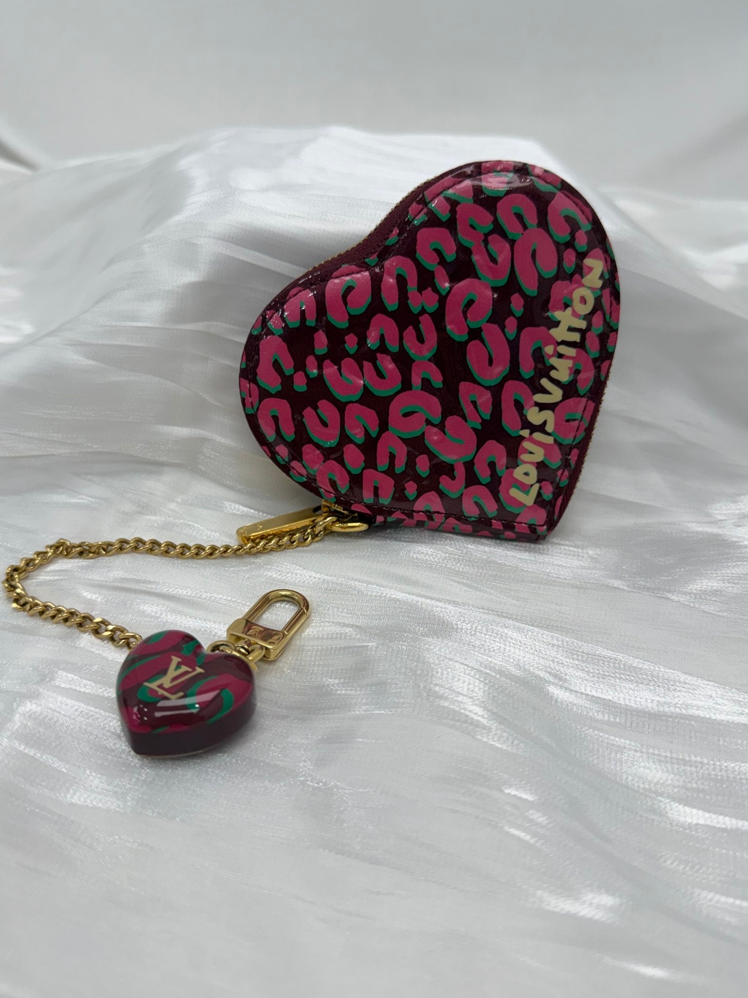 Louis Vuitton x Stephen Sprouse Purple Leopard Vernis Heart Coin Purse