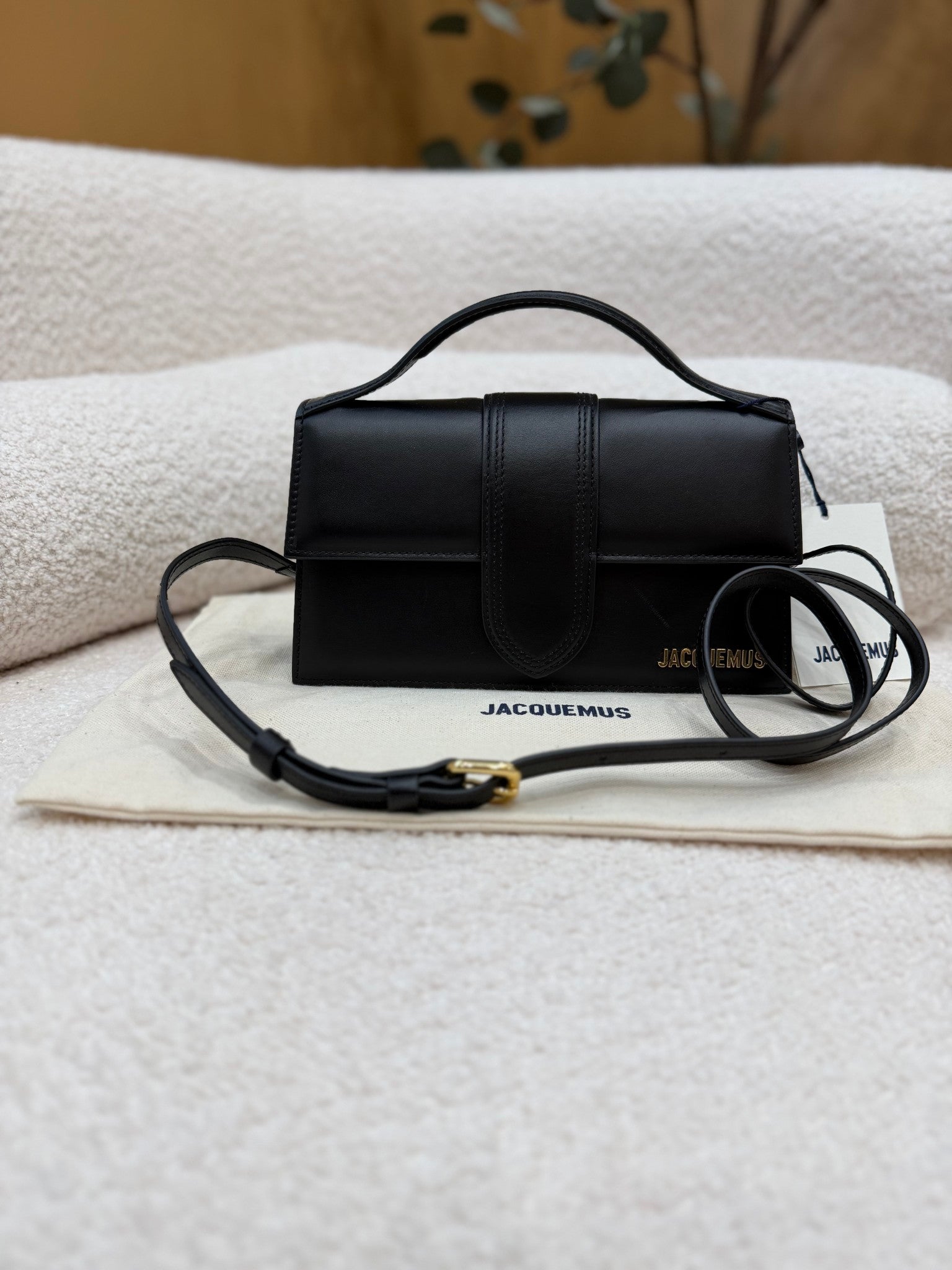 BRAND NEW- Jacquemus Black Leather Le Grand Bambino 2way Bag