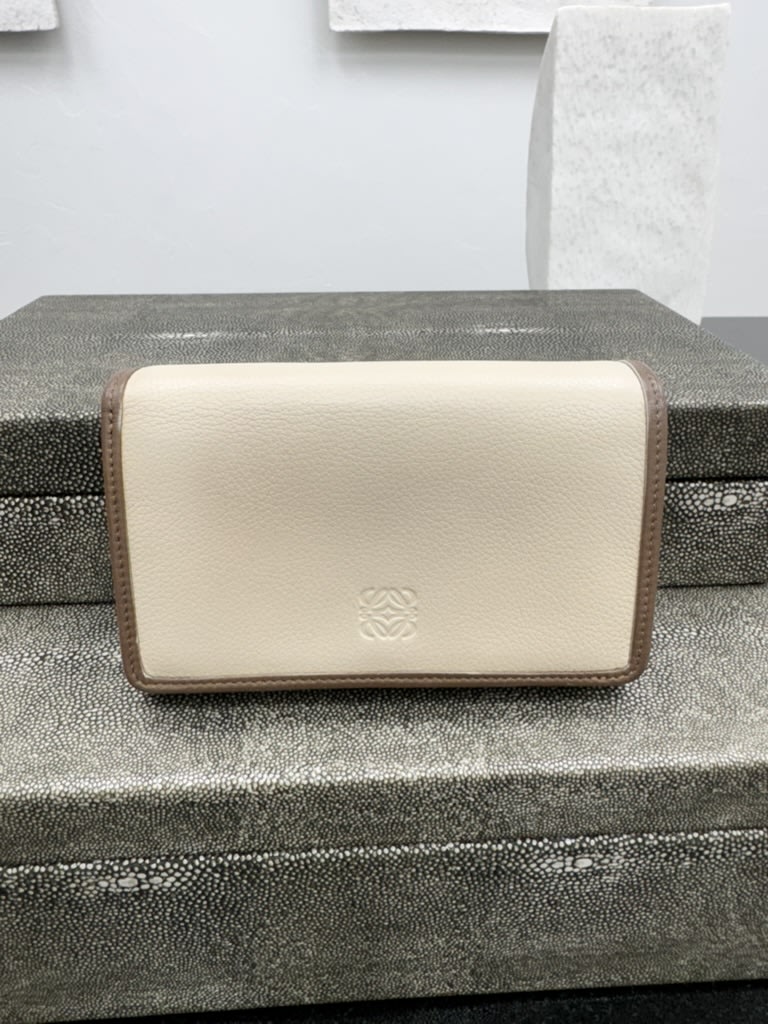 Loewe Beige Leather Compact Wallet