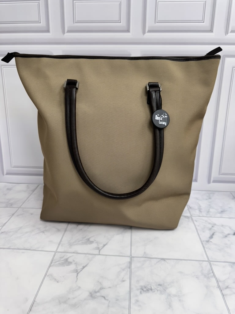 Gucci Khaki Canvas And Leather Large Tote Bag