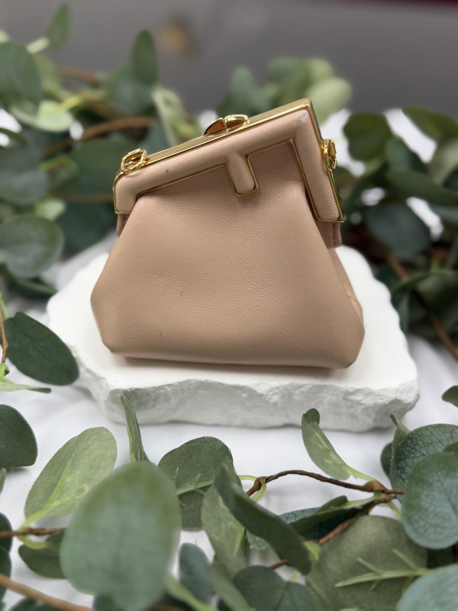 Fendi Cream Leather Nano First Bag Charm