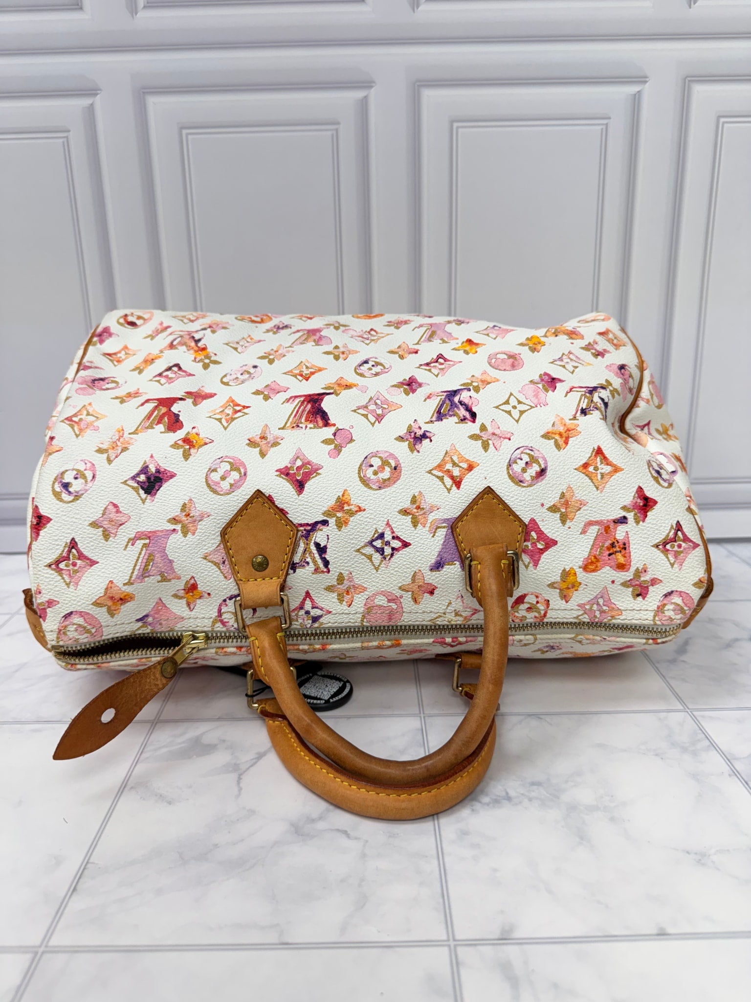 Louis Vuitton White Watercolor Monogram Speedy 35 