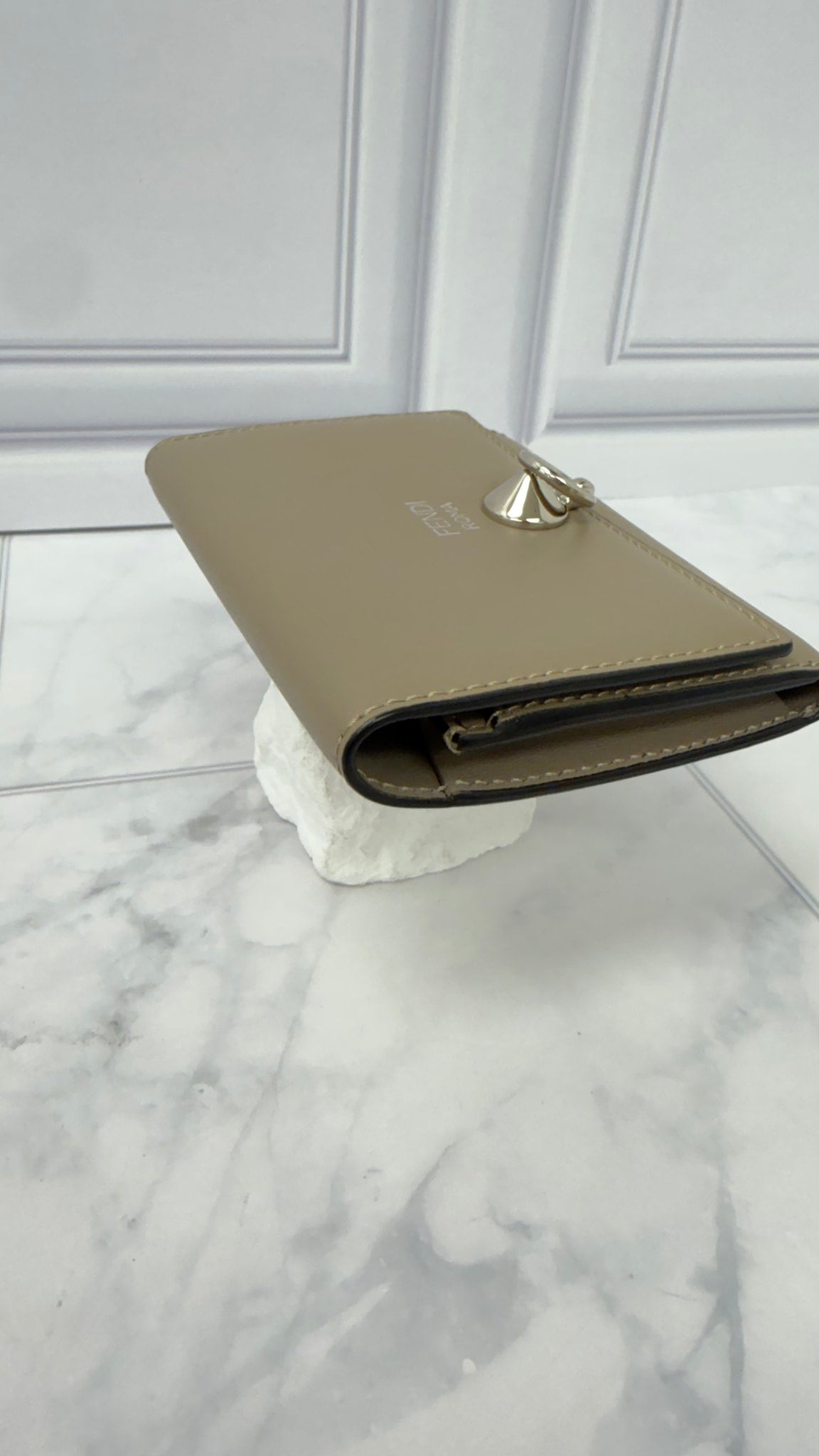 Fendi Taupe Leather By The Way Compact Wallet 